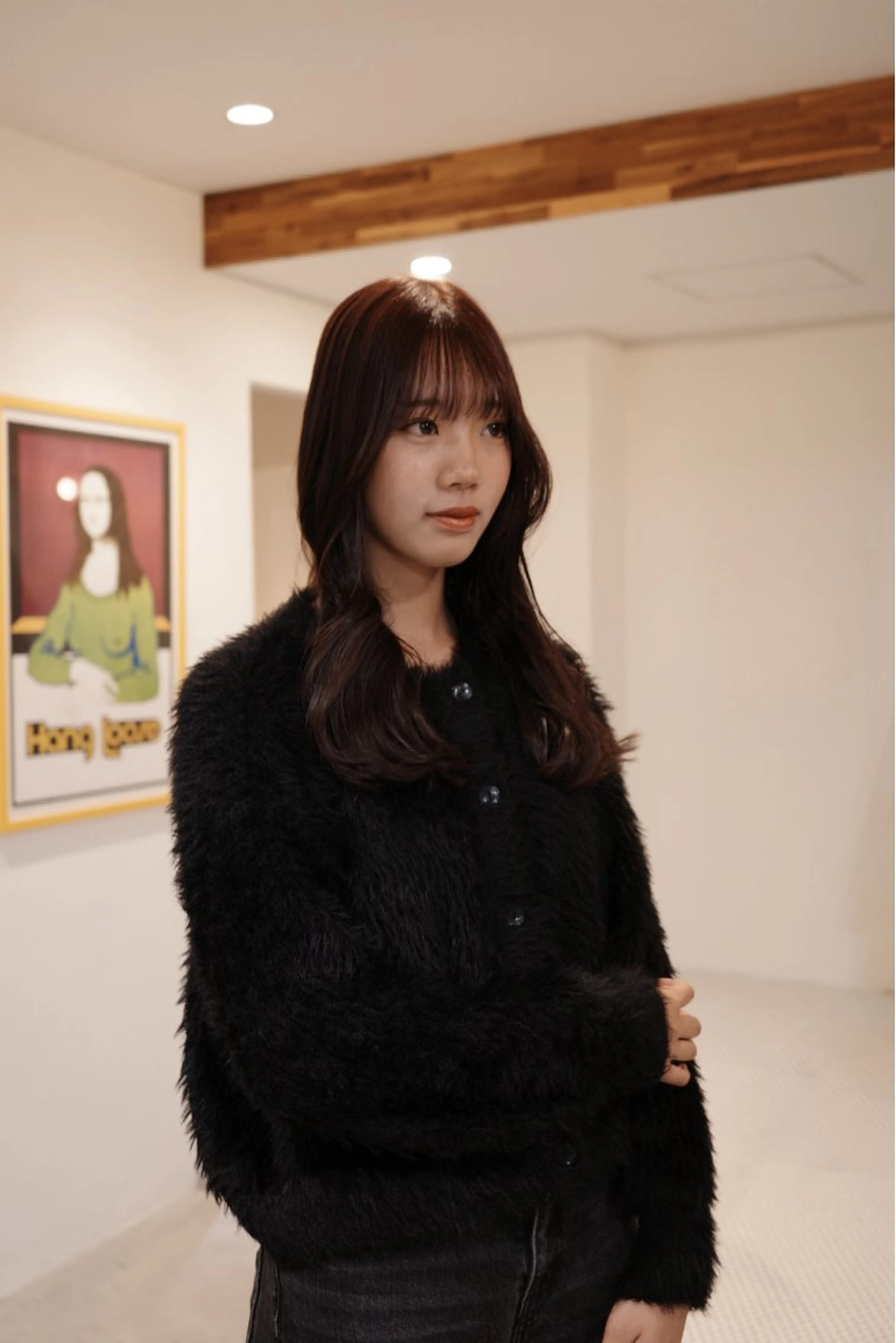 セミロング カラー ブリーチ ブリーチなしカラー カット ヘアカラー トリートメント (h)wim kikoのヘアスタイル