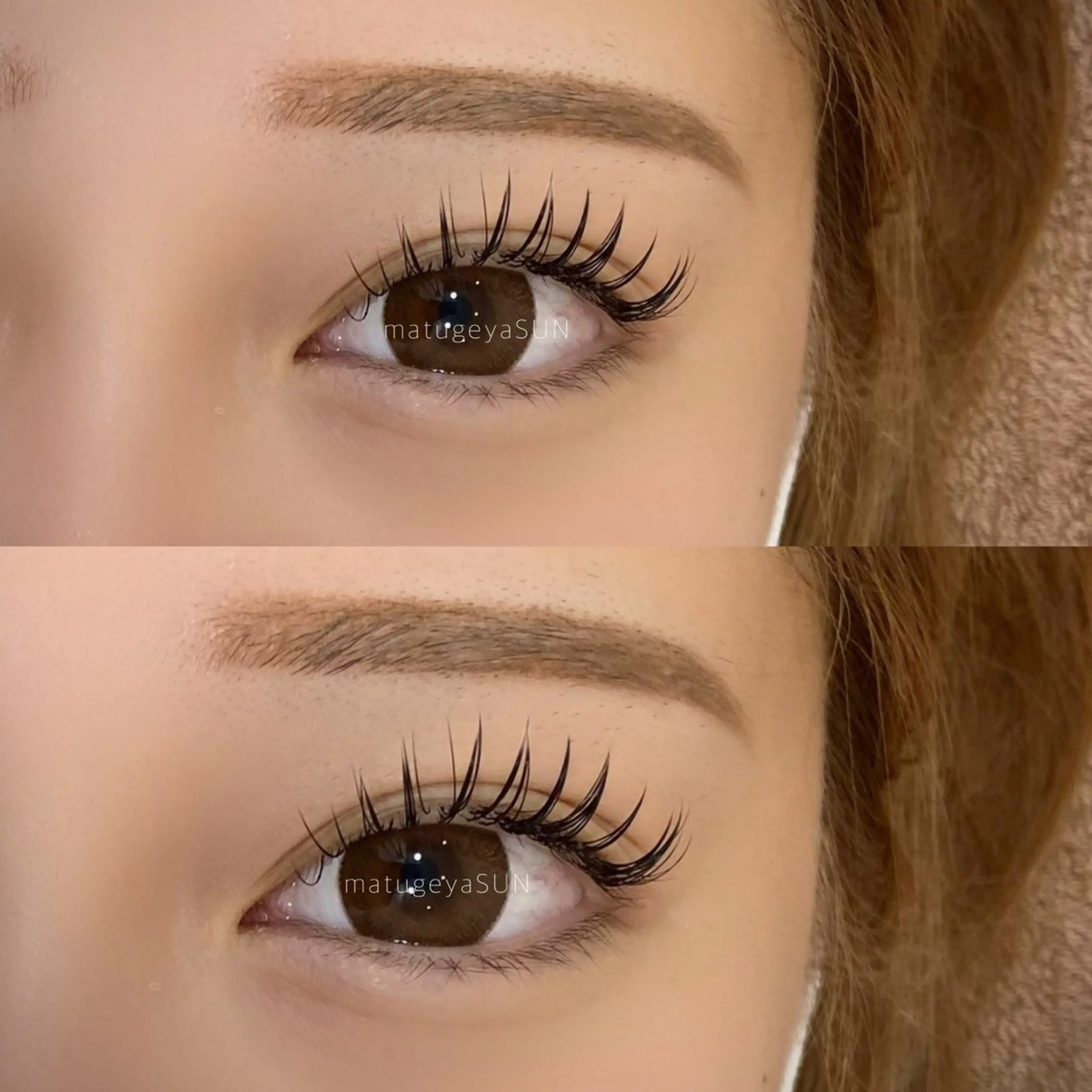 マツエク・マツパ フラットラッシュ カットスタジオピエロ所属・若江岩田マツエク SUNのマツエク・マツパデザイン