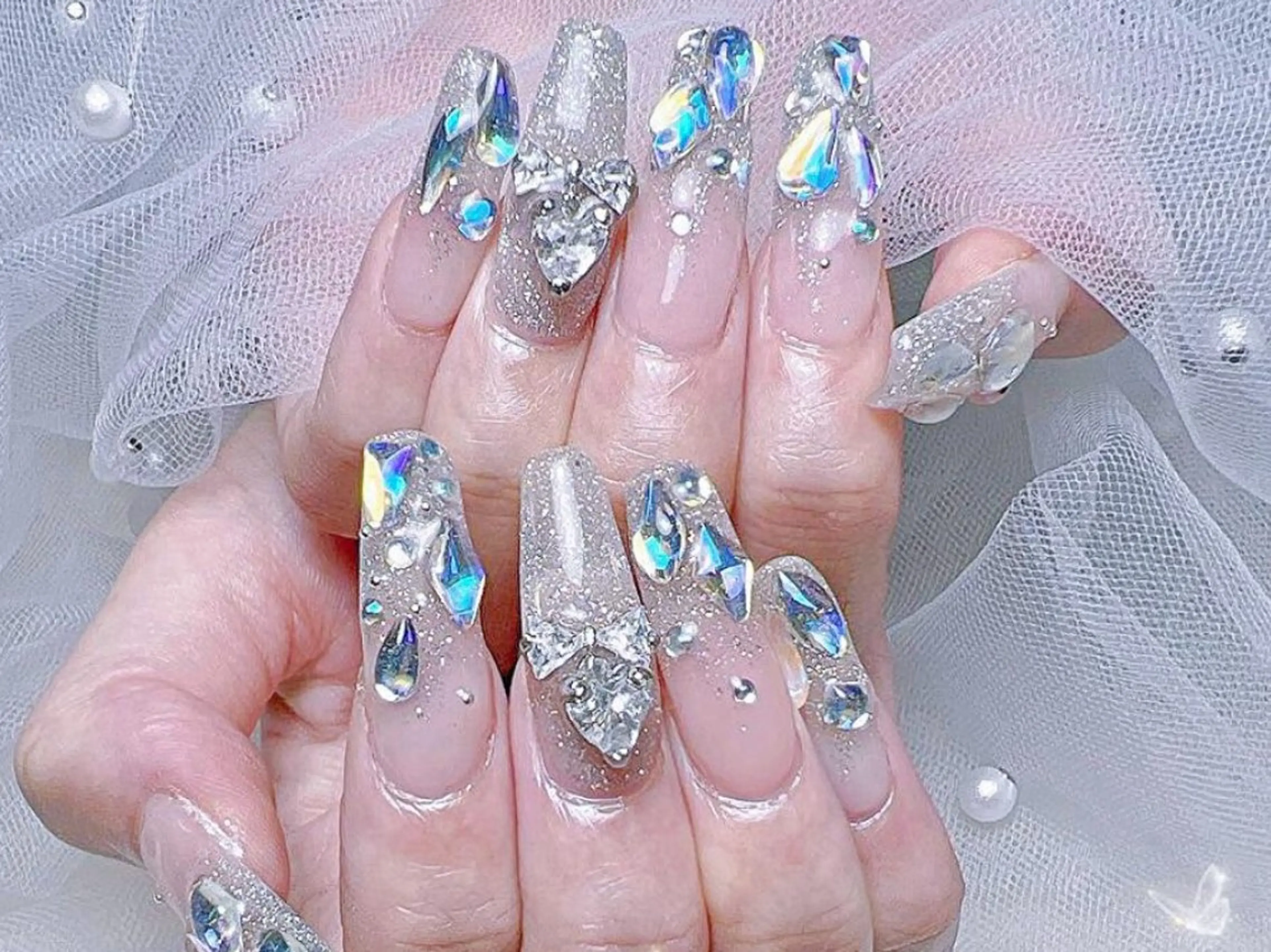 メンズ ネイル アートネイル フレンチネイル ジェルネイル キラキラネイル パラジェル ハンドネイル Bloom スカルプ専門店のネイルデザイン