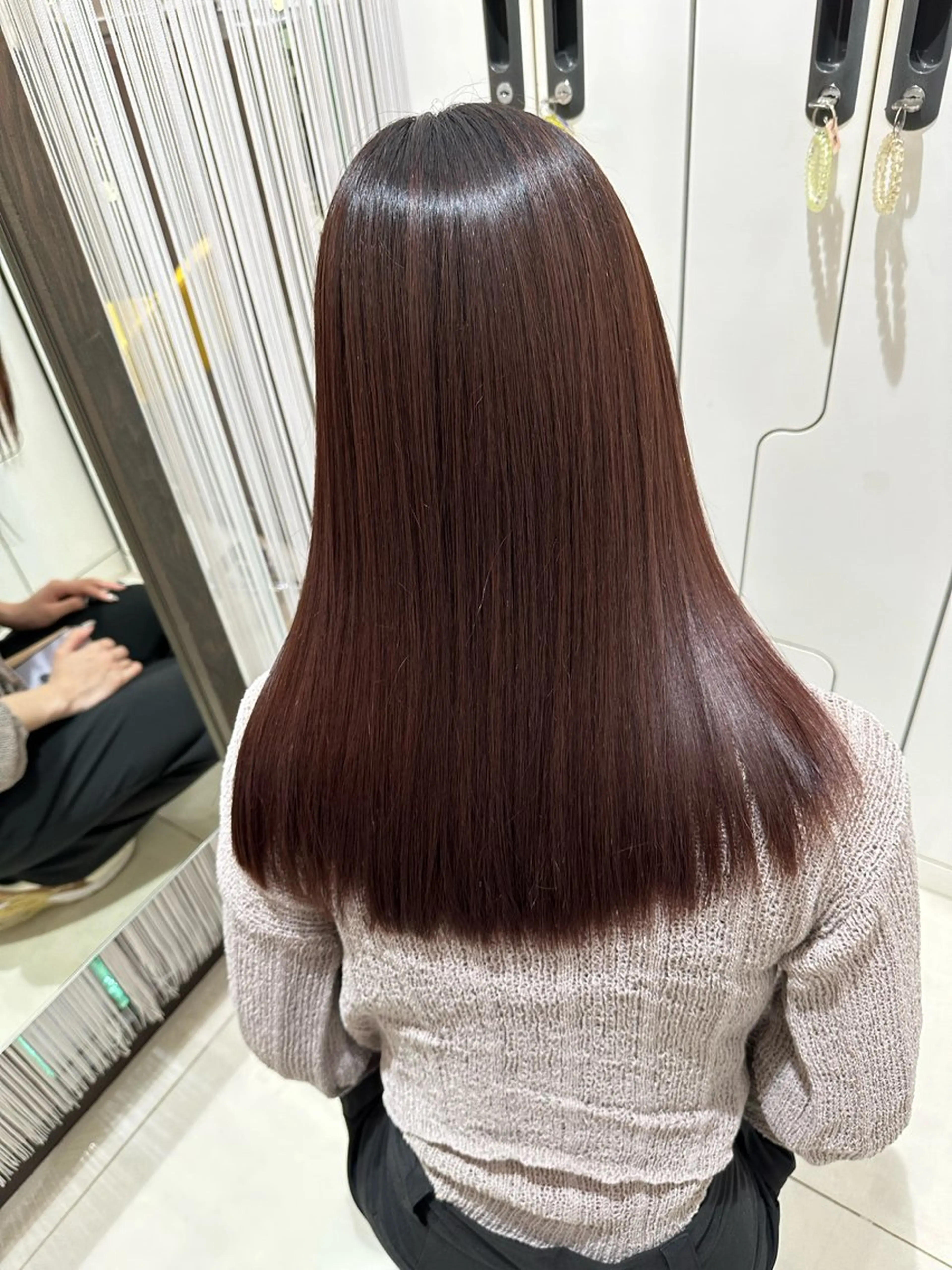 セミロング パーマ カット 縮毛矯正 艶カラー/縮毛矯正/ ブリーチカラー/みなのヘアスタイル