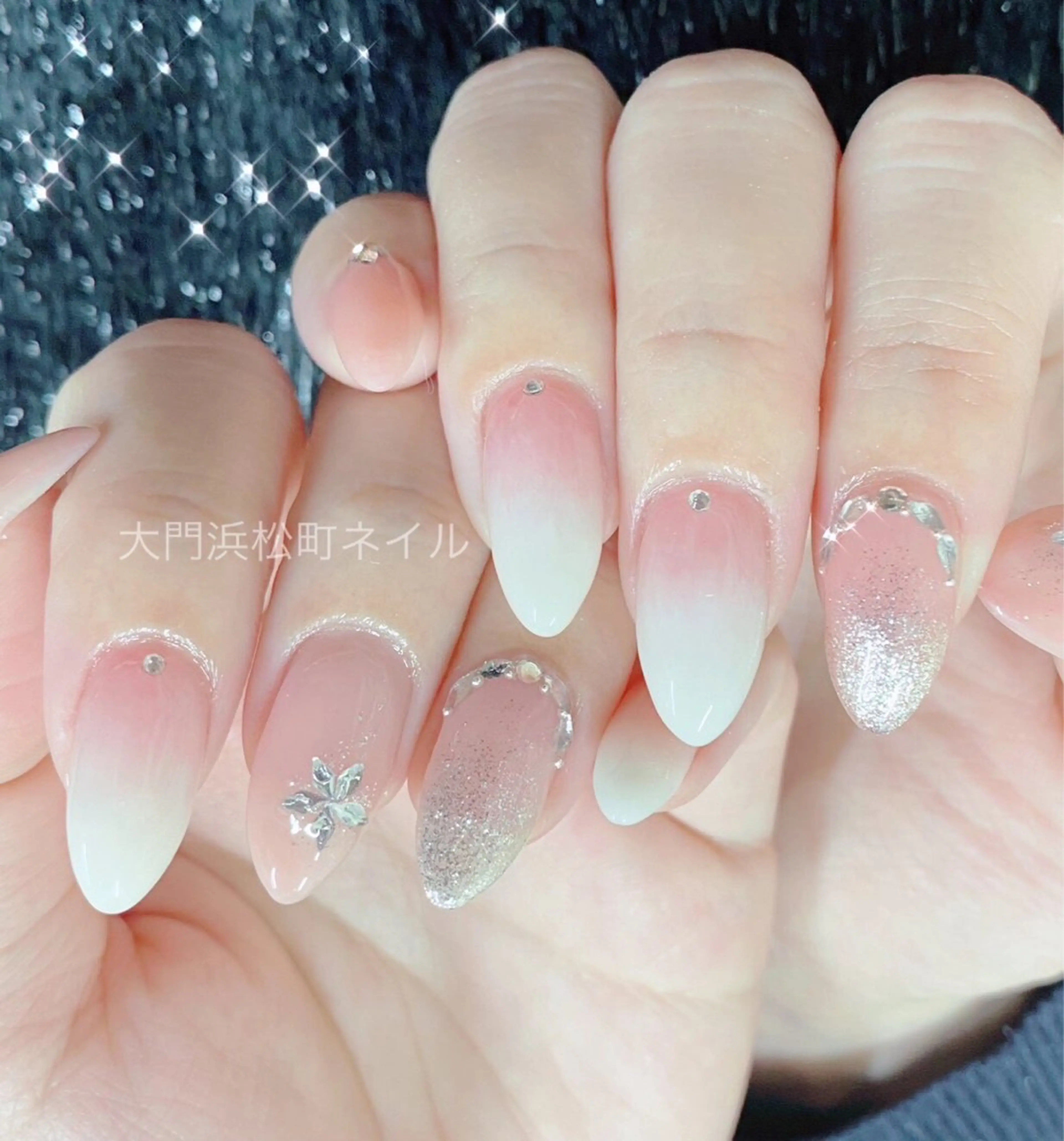 ネイル フレンチネイル ガラスフレンチ マグネットネイル ミラーネイル オフィスネイル ハンドネイル ハンドケア 大門浜松町 ネイルのネイルデザイン