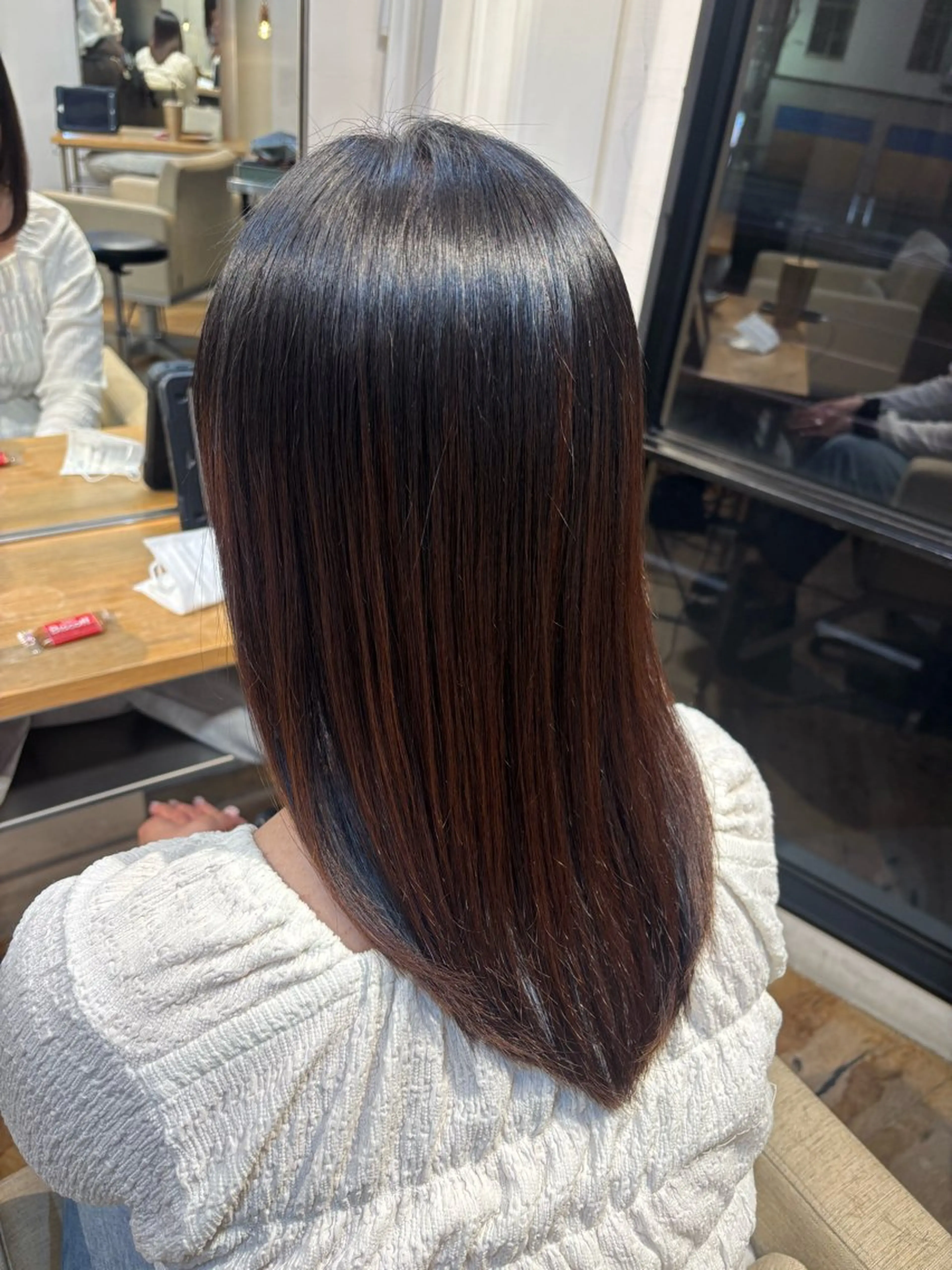 ミディアム 縮毛矯正 トレンドパーマ /大阪/福島駅/りなのヘアスタイル