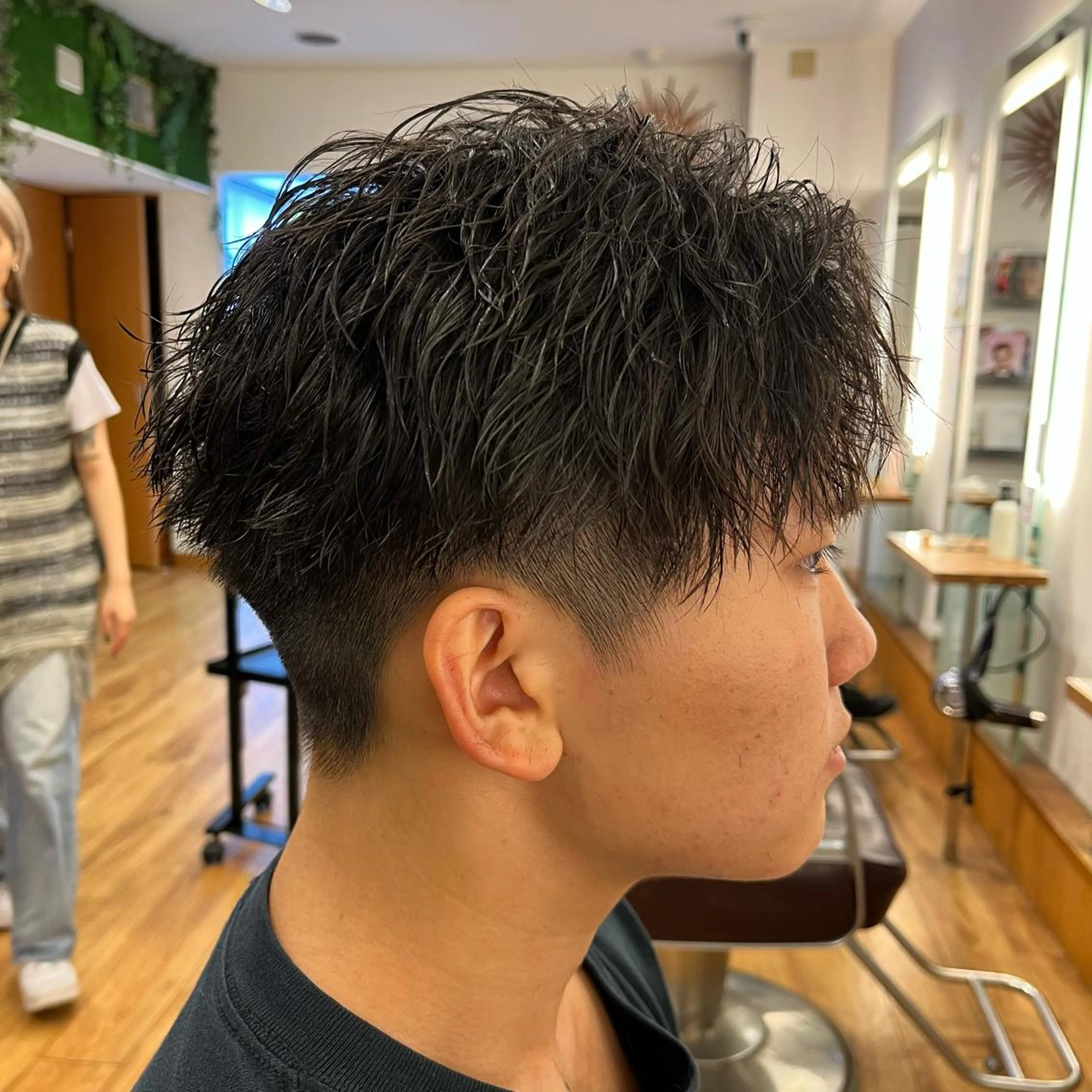 ショート カラー パーマ ヘアアレンジ メンズ キッズ アップバング カット パーマ メンズ特化 美容師かずまのヘアスタイル