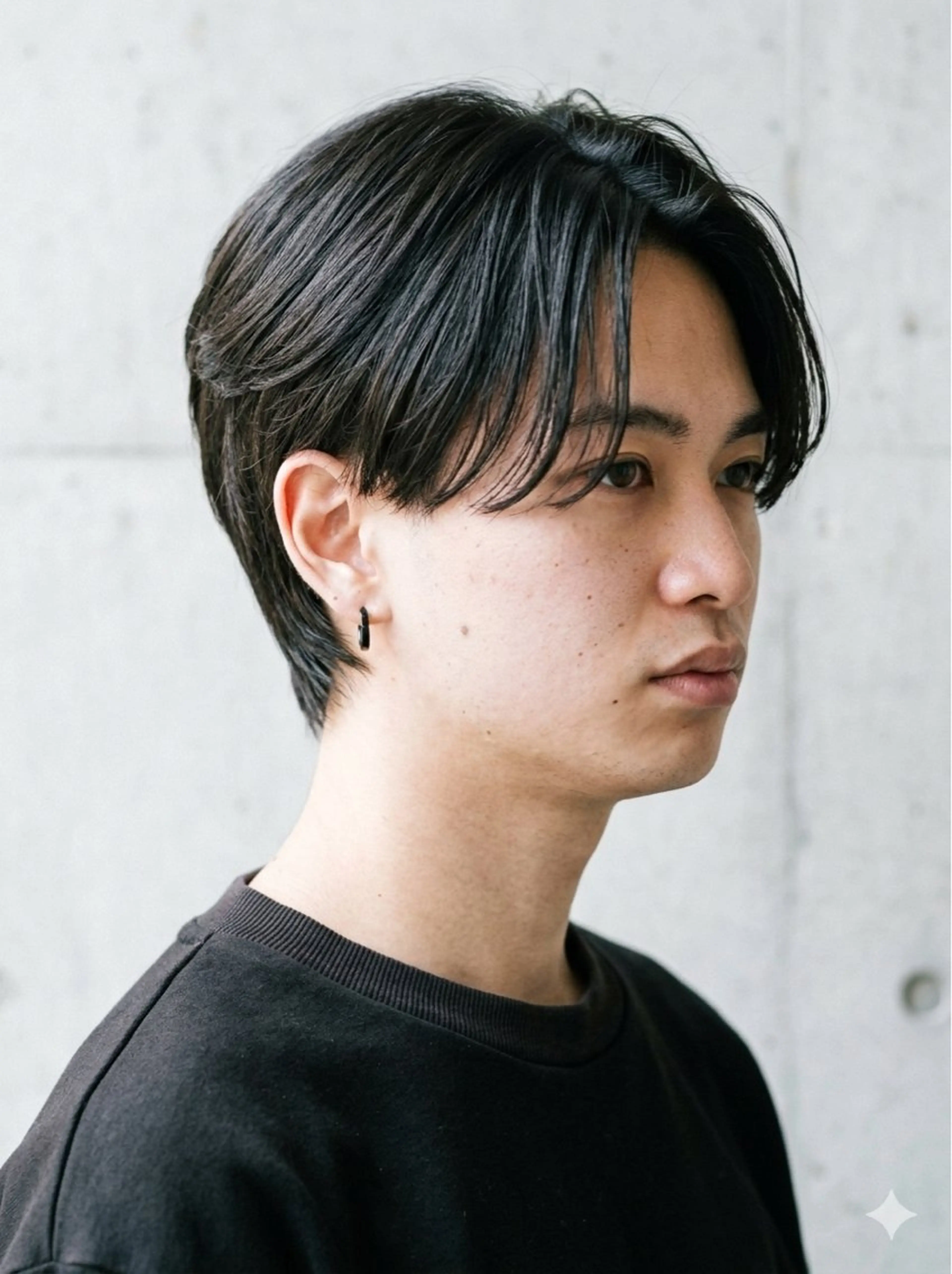 ショート パーマ メンズ センターパート メンズ韓国風 メンズパーマ ツーブロック 韓国風ヘア カット パーマ 大人メンズパーマ /石川瑠青のヘアスタイル