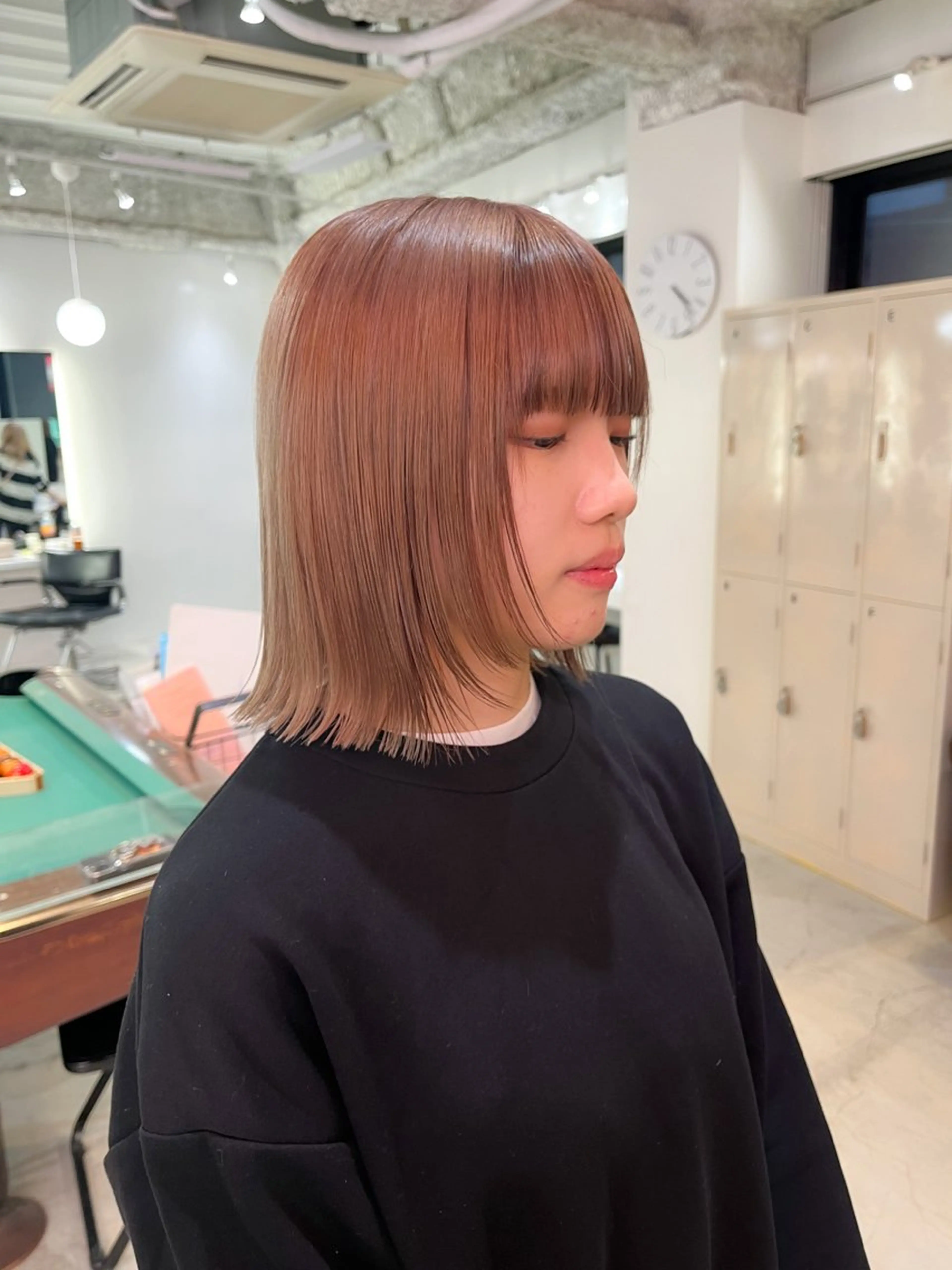 ミディアム カラー カット ヘアカラー トリートメント 🐝ハイトーン× レイヤーボブ/牧原のヘアスタイル