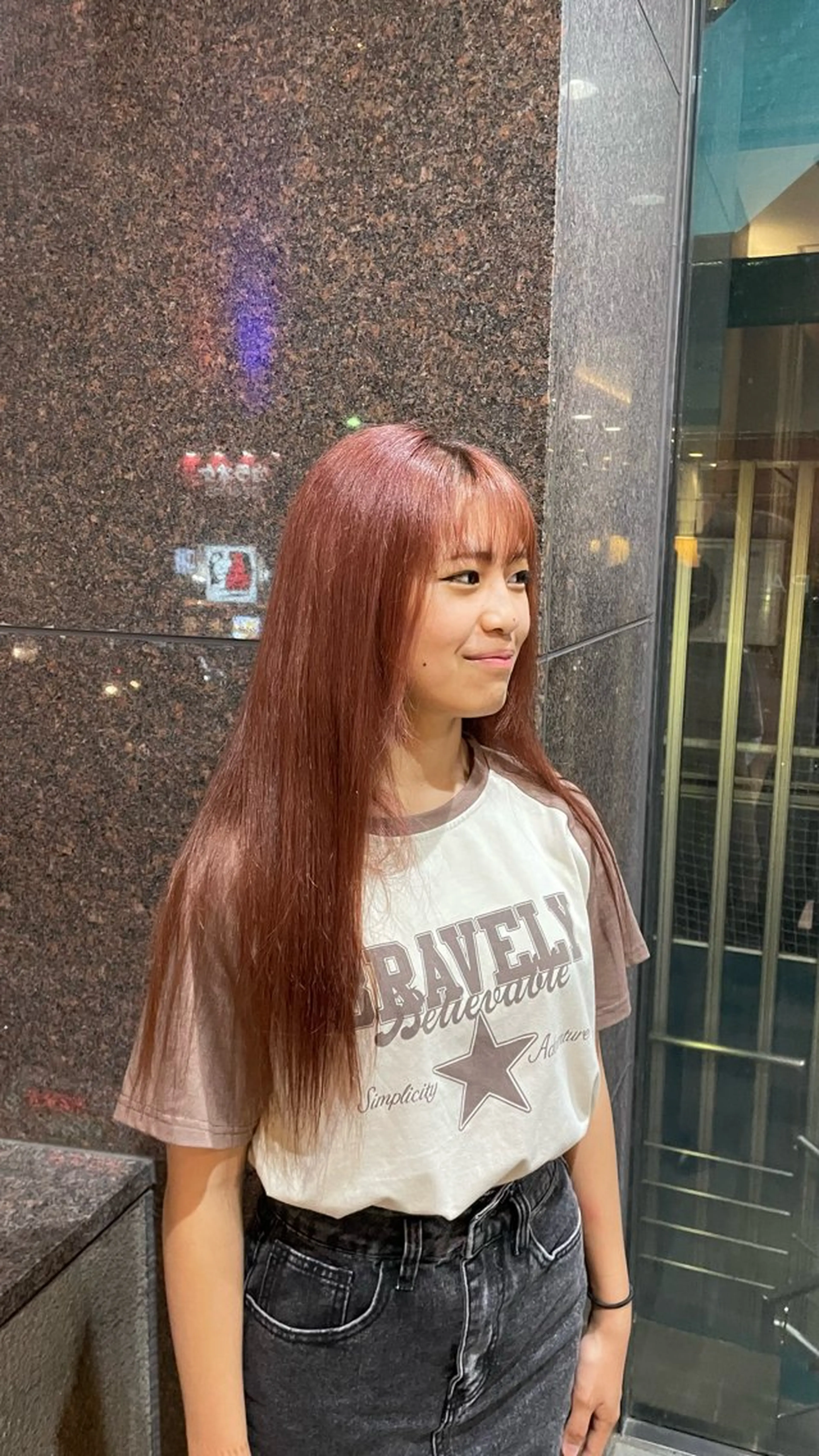 ロング ピンクブラウン Ace栄所属・メンズ専門/ メンズパーマ/ゆうとのヘアスタイル