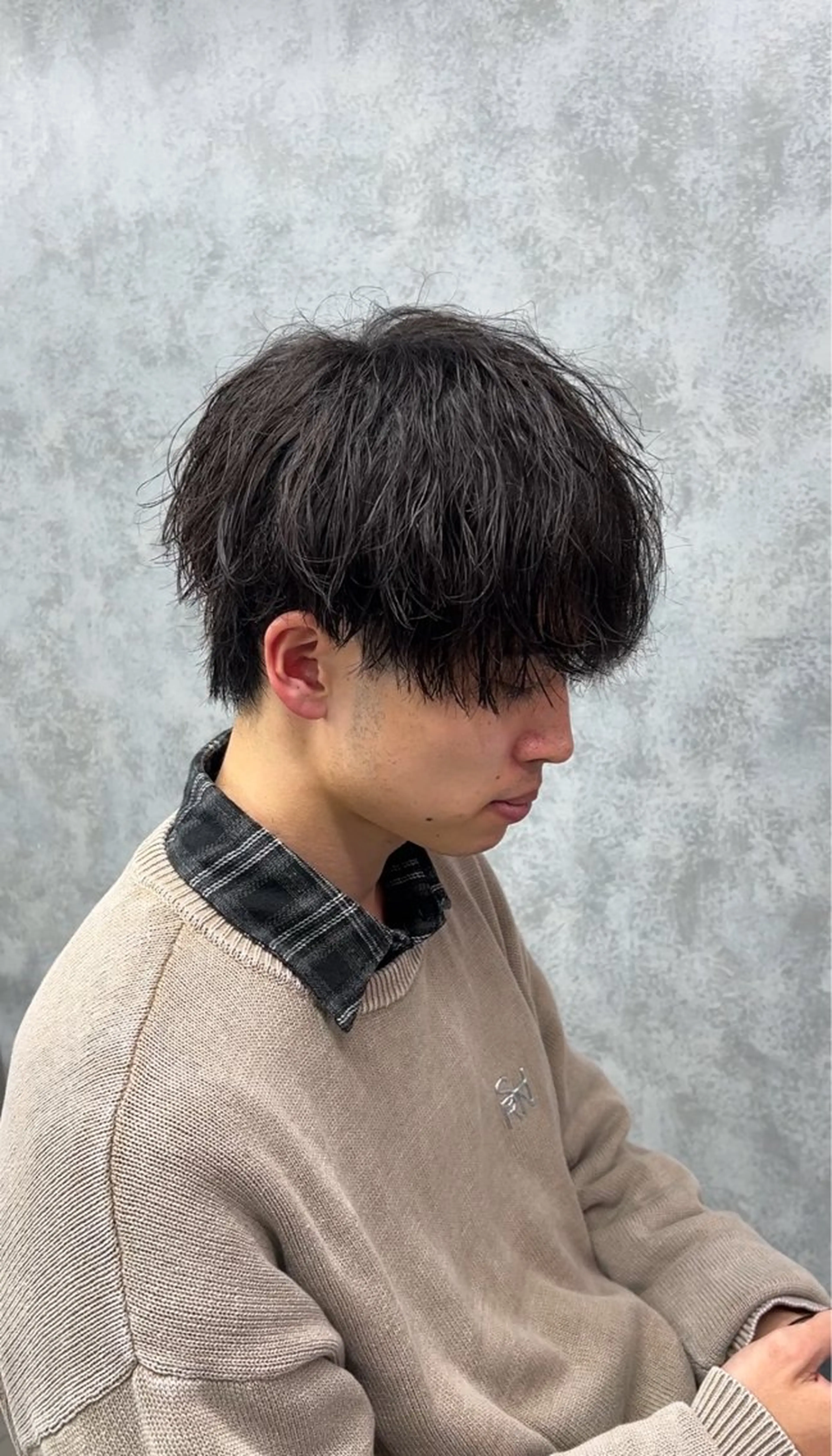 ショート カラー パーマ メンズ パーマ 因幡 颯のヘアスタイル