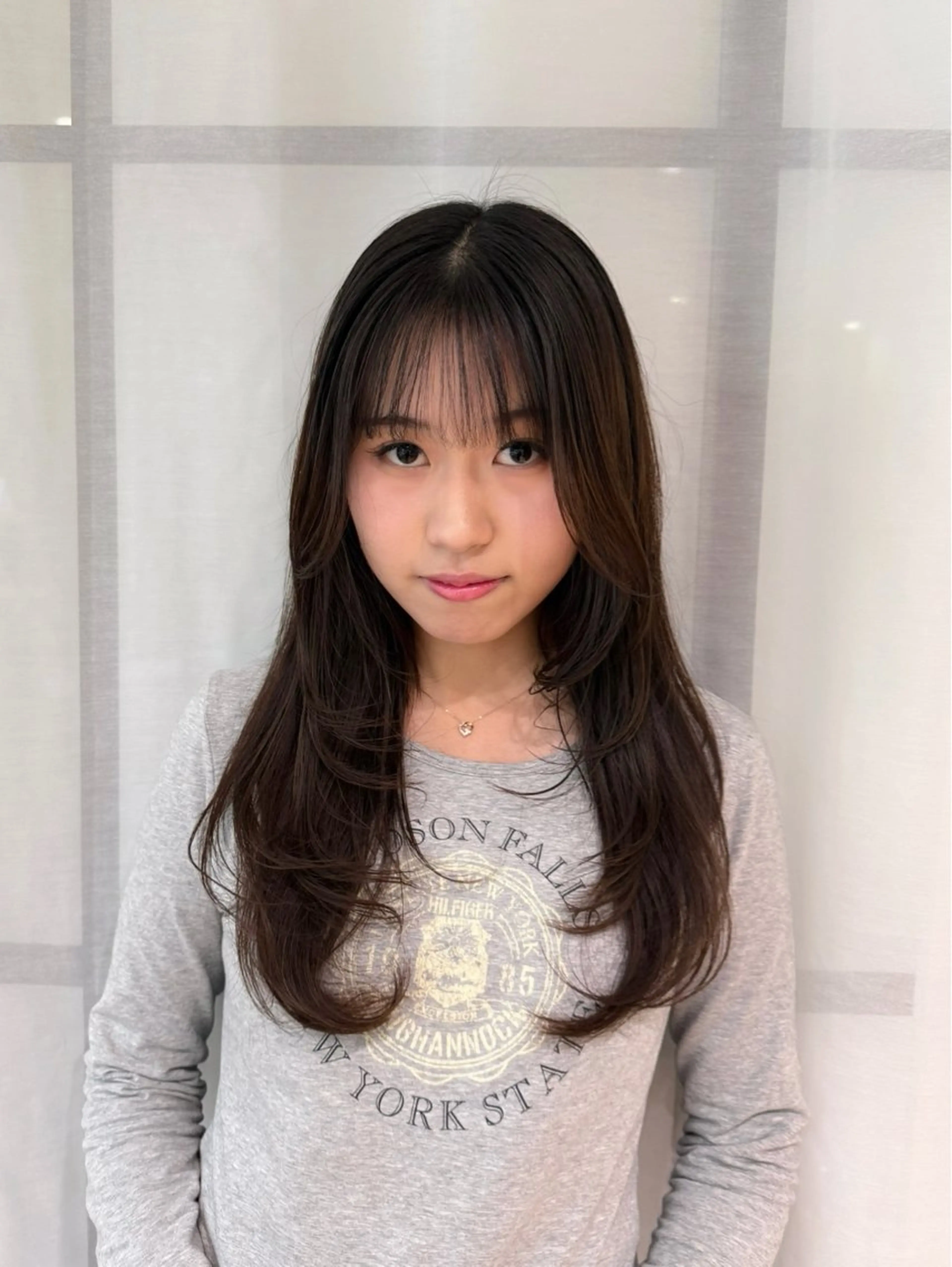 ロング 顔まわりレイヤー 顔周りカット レイヤーカット カット Lumier de mashu所属・nana/ボブ/ レイヤー/メンズのヘアスタイル