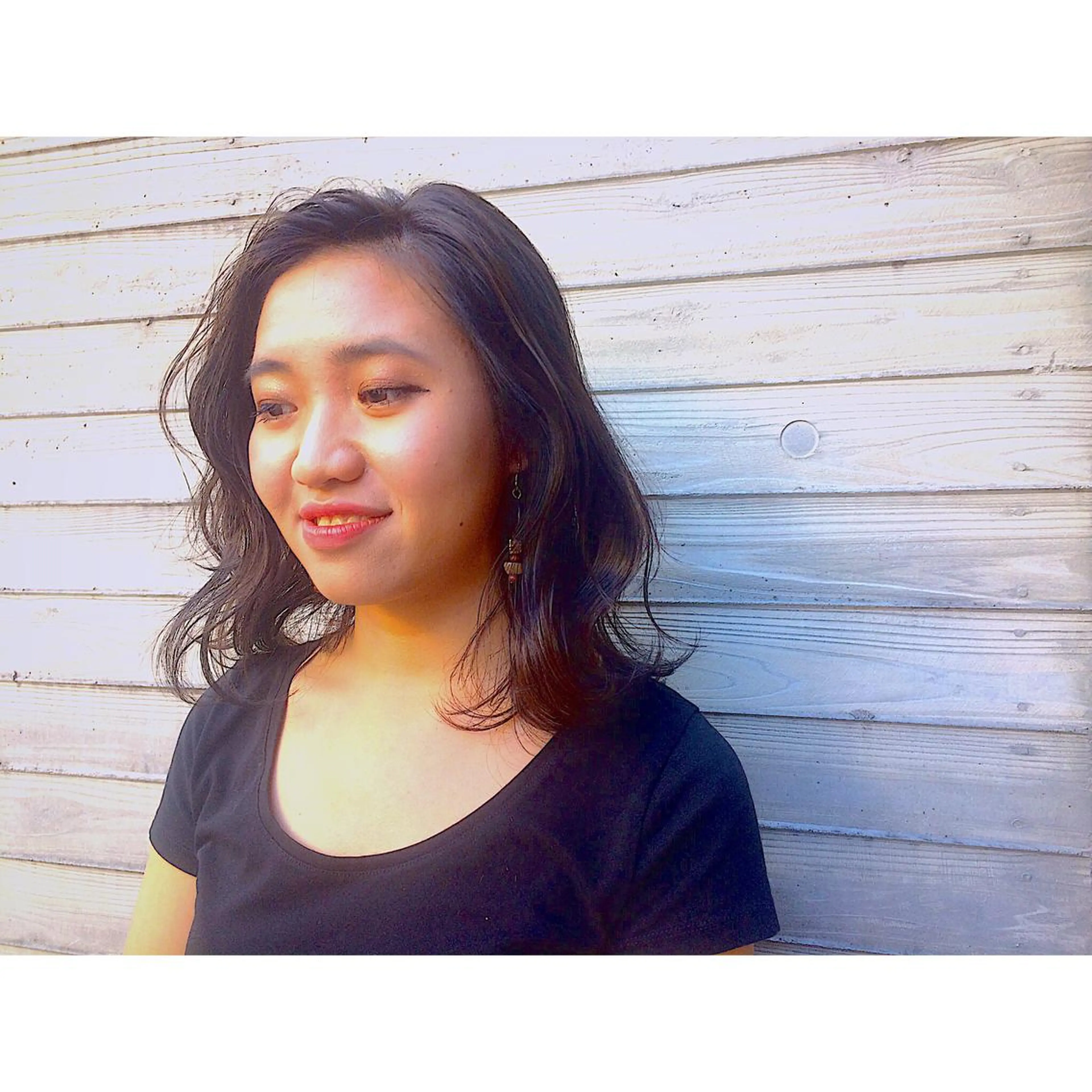 ミディアム カラー パーマ ヘアアレンジ 藤井 菜緒のヘアスタイル