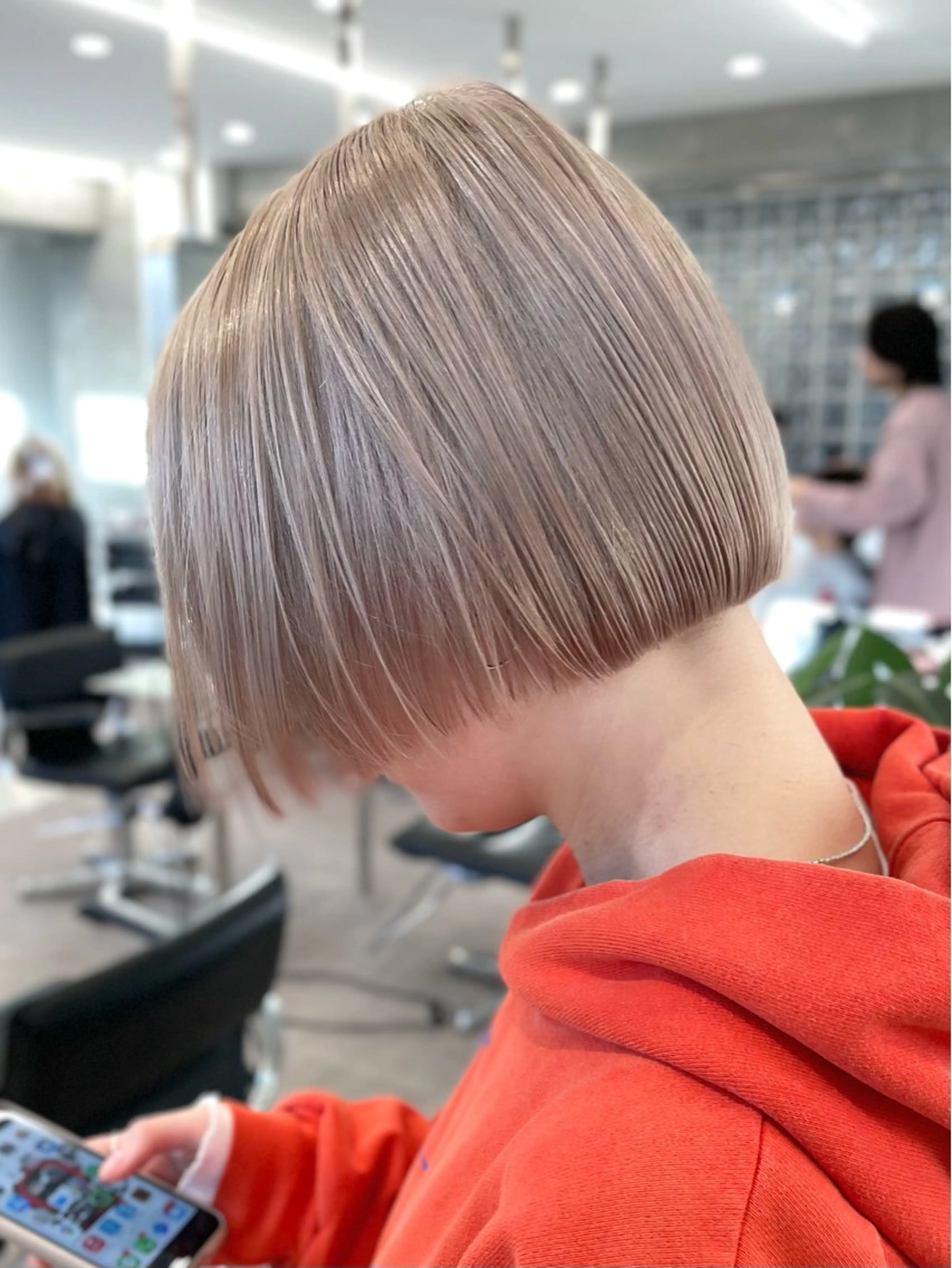 ショート ボブ cinq   PROJECT所属・ミルクティーベージュ /ボブ/あげは🎀のヘアスタイル