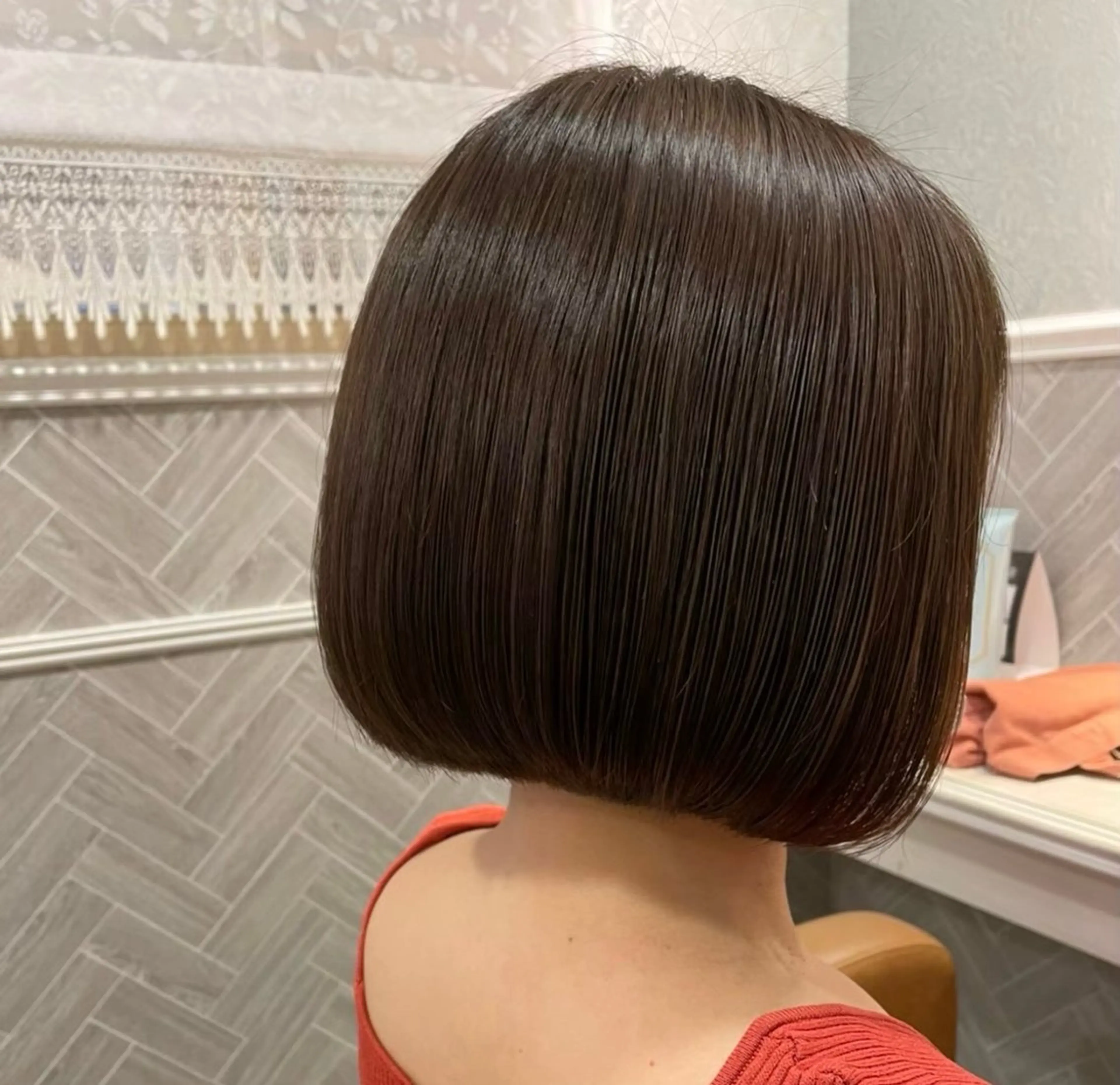 ミディアム カラー 縮毛￤ボブ￤艶カラー 💖今井 伶のヘアスタイル