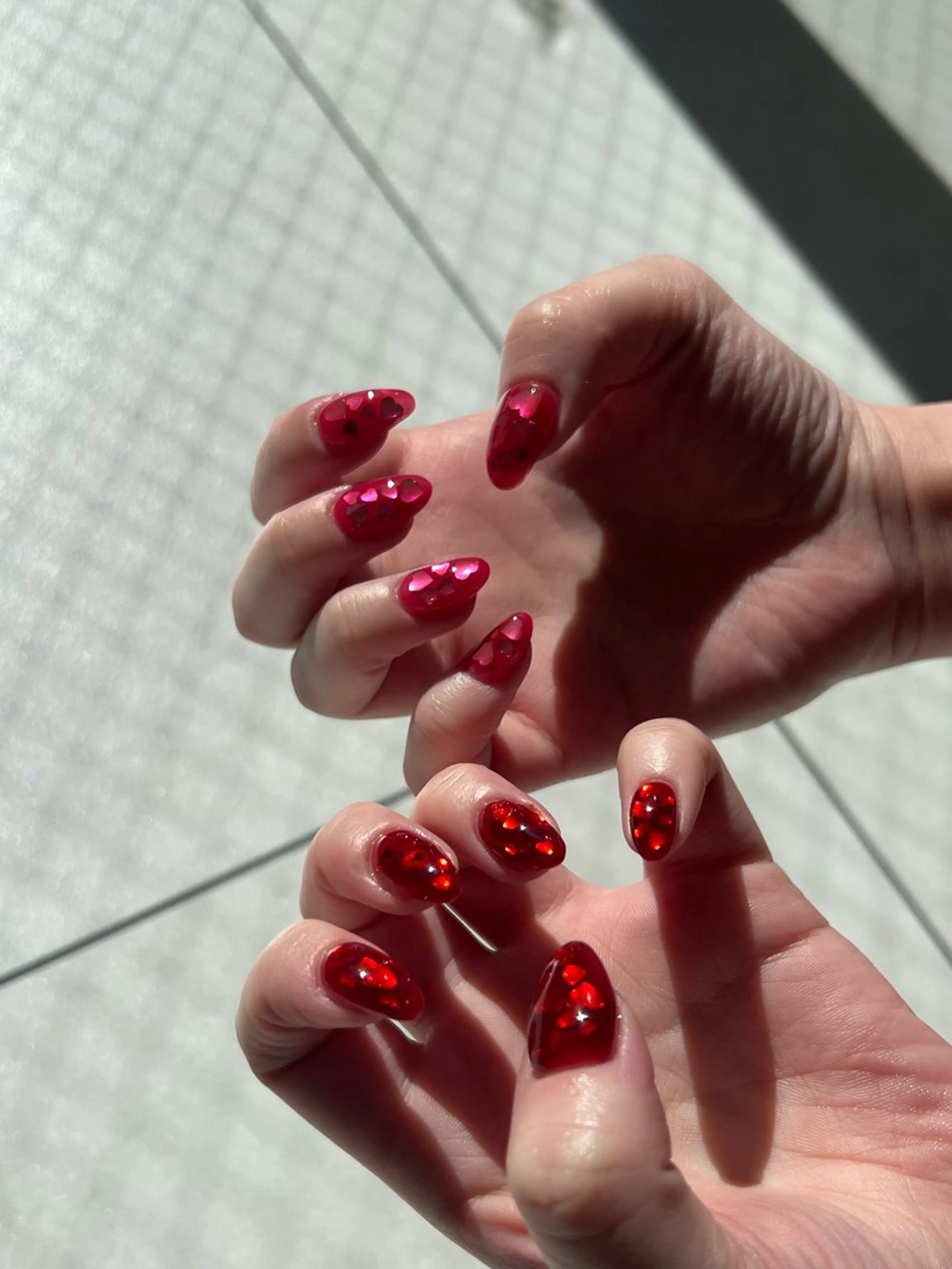 ネイル 持ち込み ニュアンスネイル バレンタイン ハンドネイル ハンドケア Charme. NOBUKOのネイルデザイン