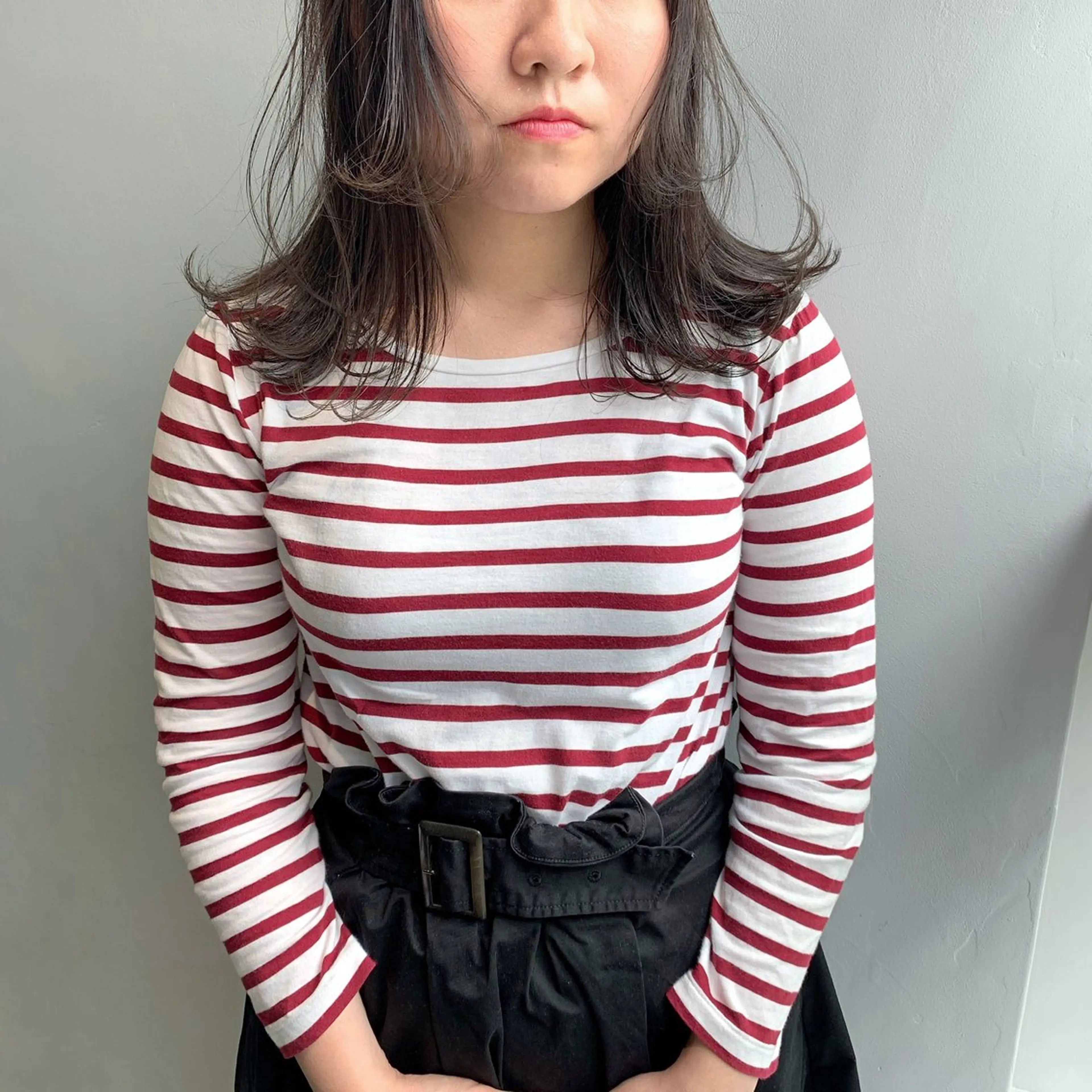 ミディアム カラー ダークグレー ダークグレージュ グレージュ 姫カット レイヤーカット カット ヘアカラー トリートメント レイヤーカット🪄 耳ツボ🎀Ayumiのヘアスタイル