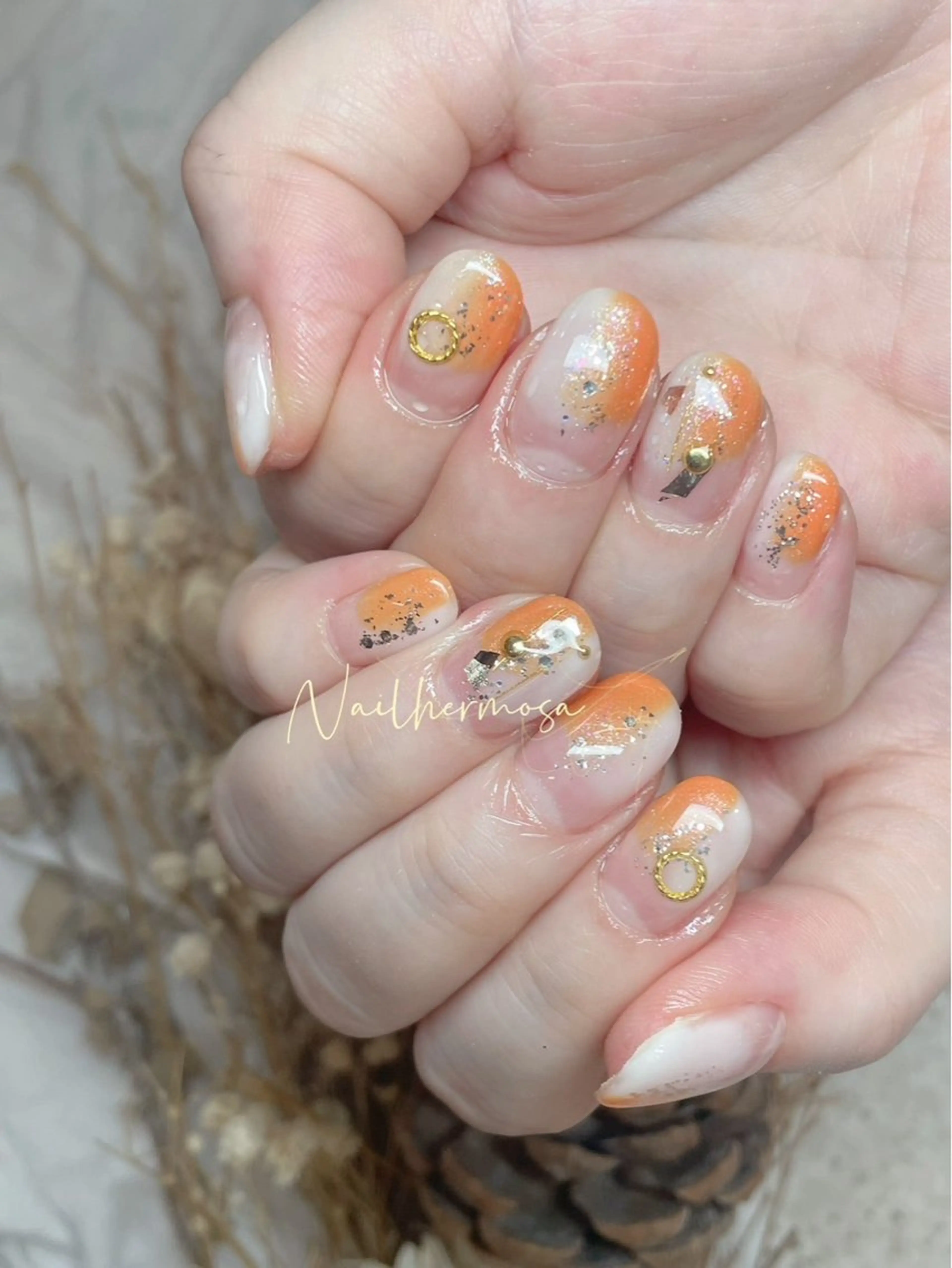 ネイル 長さ出し フラッシュネイル フットネイル ジェルネイル マグネットネイル ハンドネイル エルモサ YURIKAのネイルデザイン