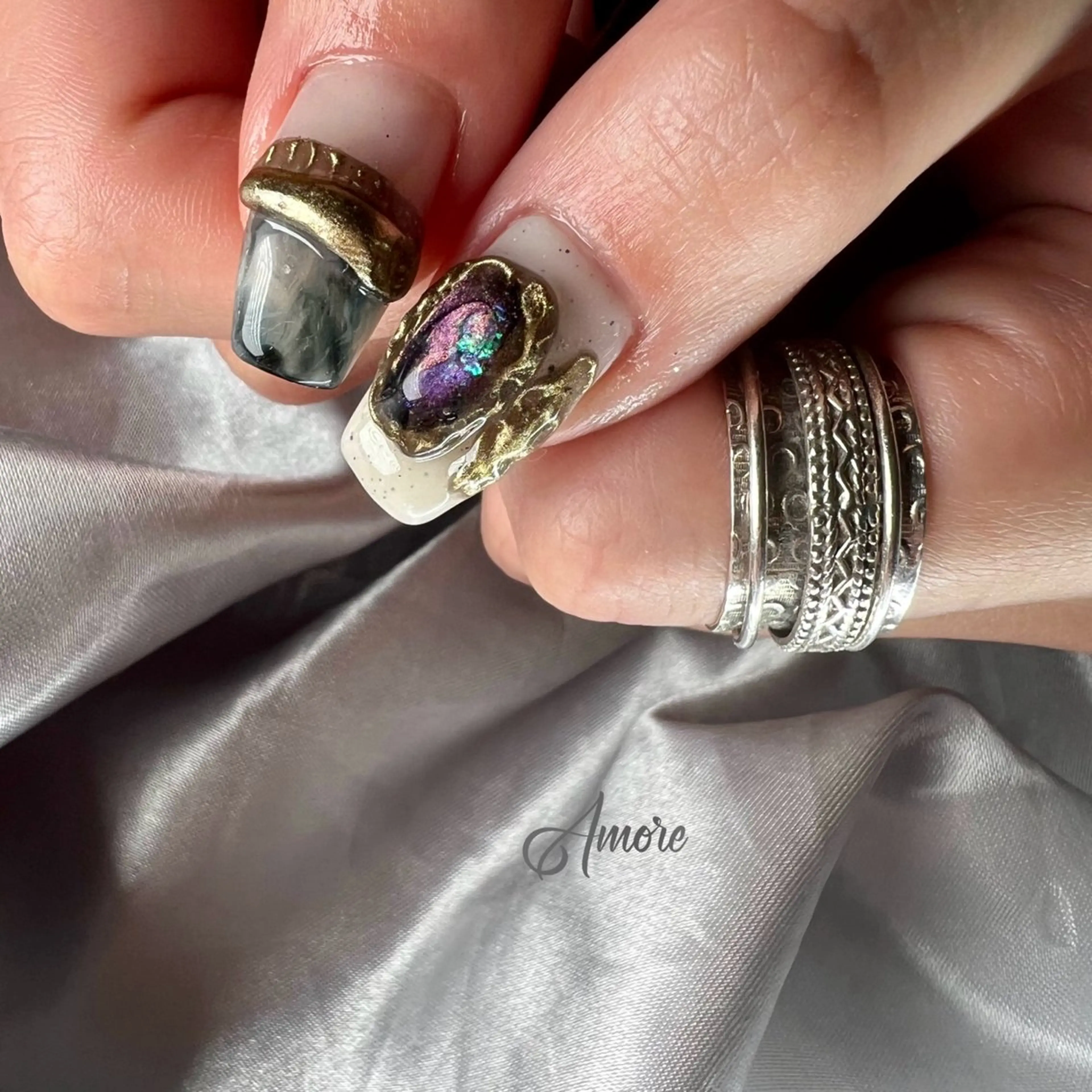 ネイル ジェルネイル 韓国ネイル パラジェル 夏ネイル You kyehwaのネイルデザイン