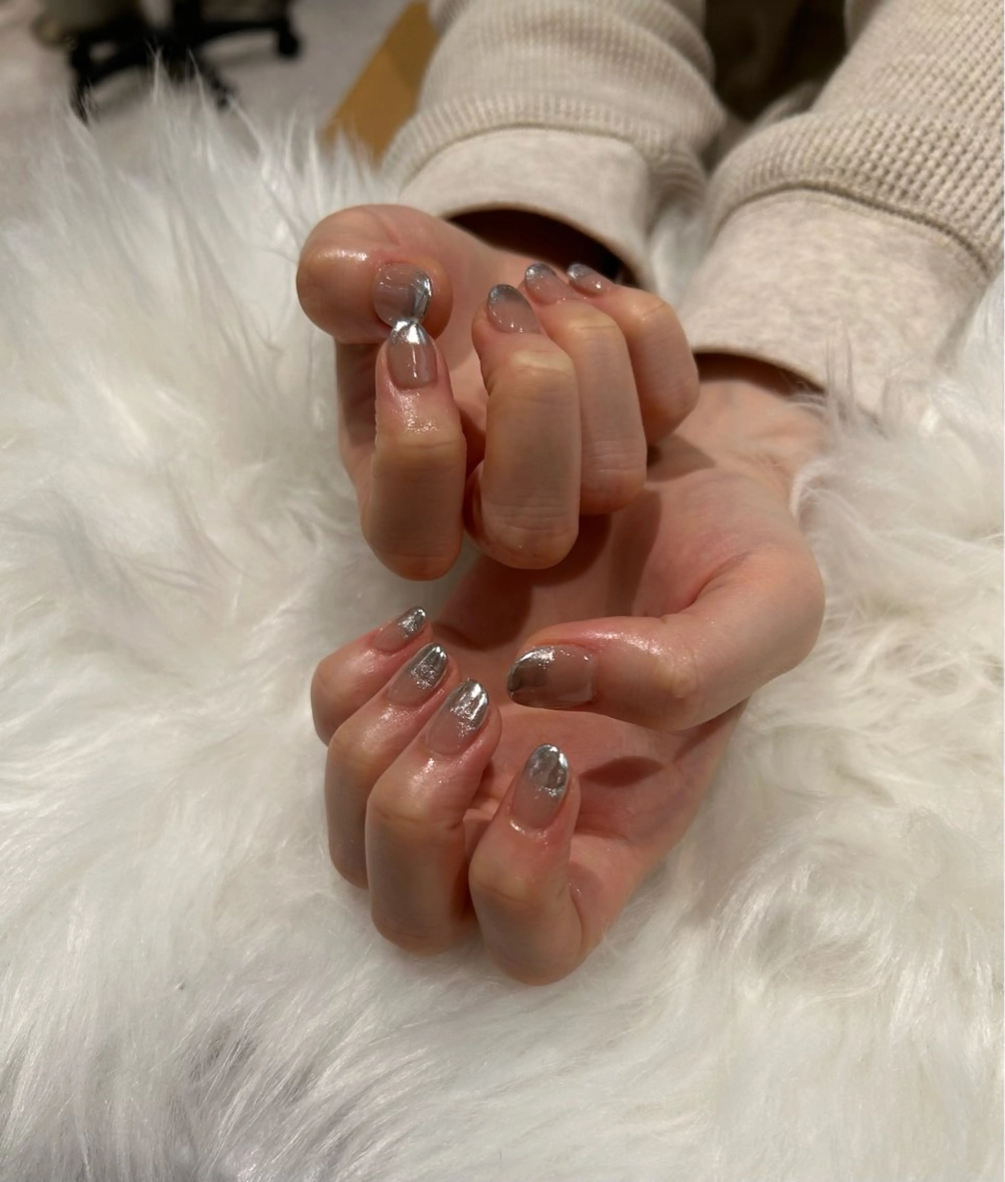 ネイル 成人式 長さ出し 韓国ネイル ショートネイル ハンドネイル ♡ハイトーン★ ネイル/しの♡のヘアスタイル