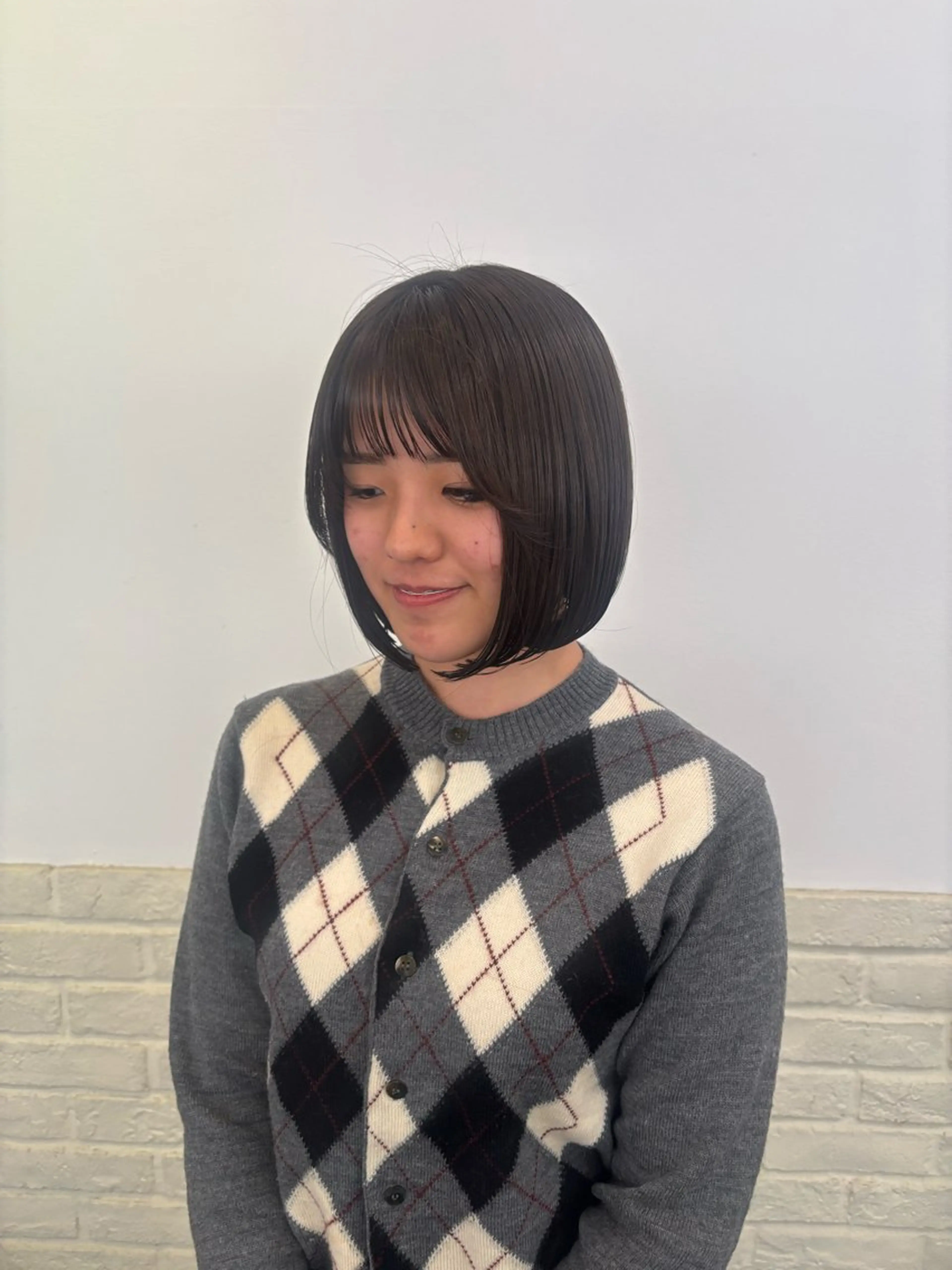 ミディアム カラー くいた あやなのヘアスタイル