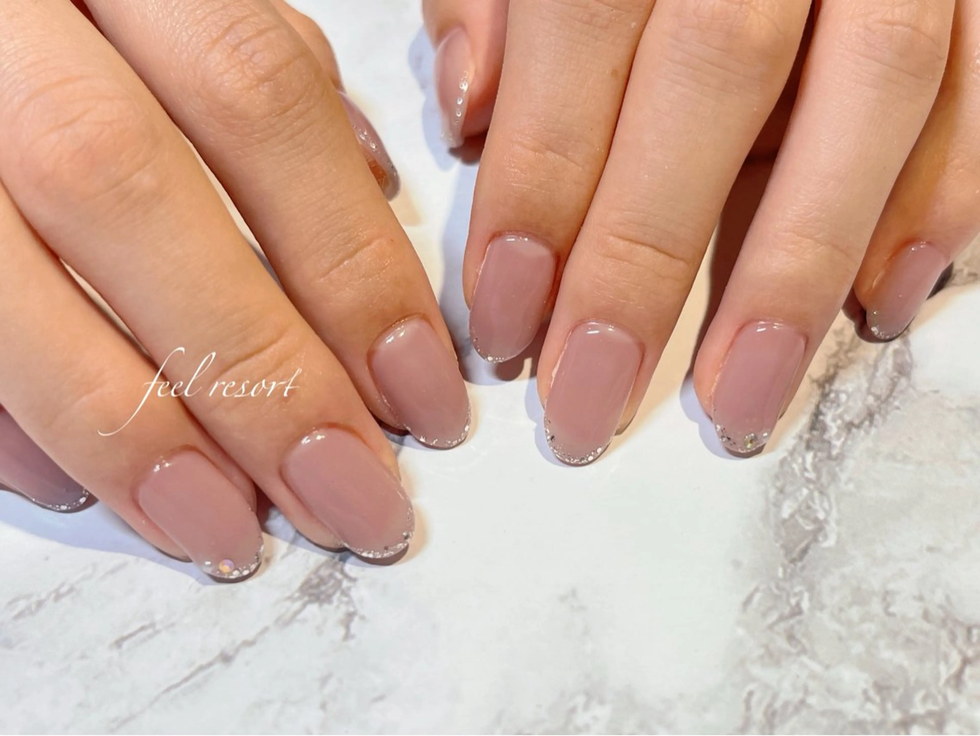 ネイル 長さ出し フットネイル フレンチネイル ジェルネイル ガラスフレンチ ハンドネイル Lien（リアン） 銀座駅6分のネイルデザイン