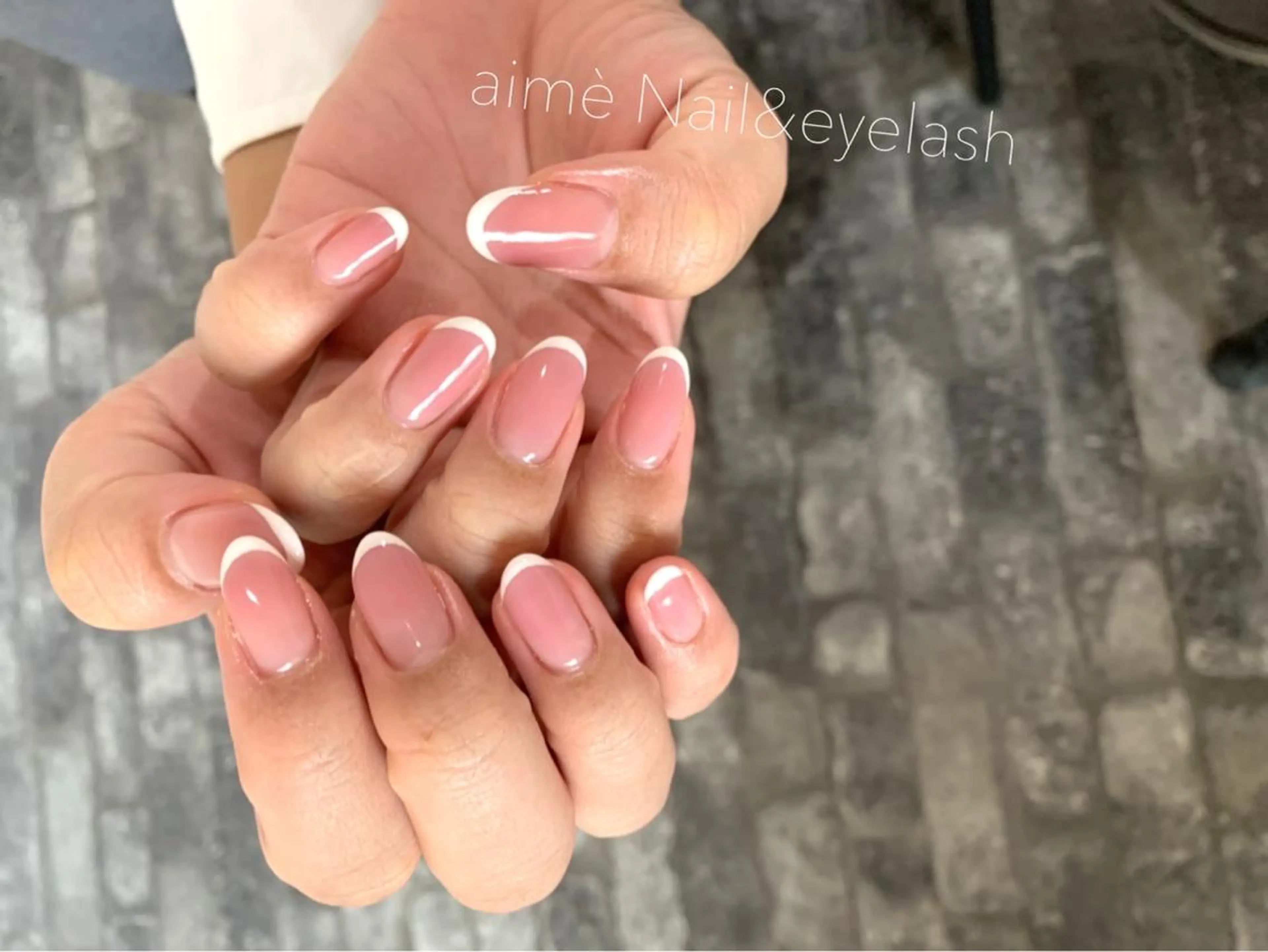 ネイル フレンチネイル aime 中崎町のネイルデザイン