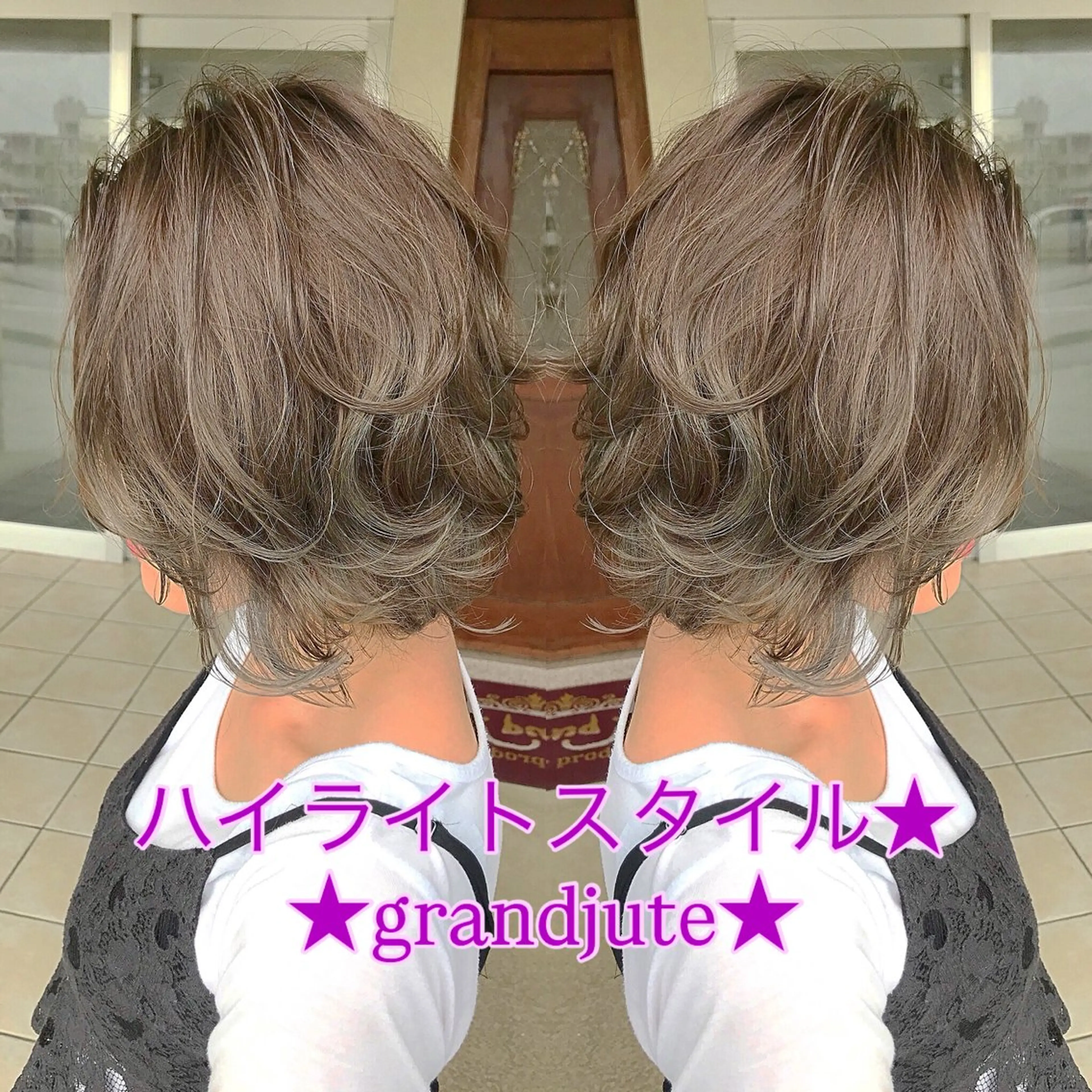 ミディアム カラー イルミナカラー カット ヘアカラー grand juteのヘアスタイル