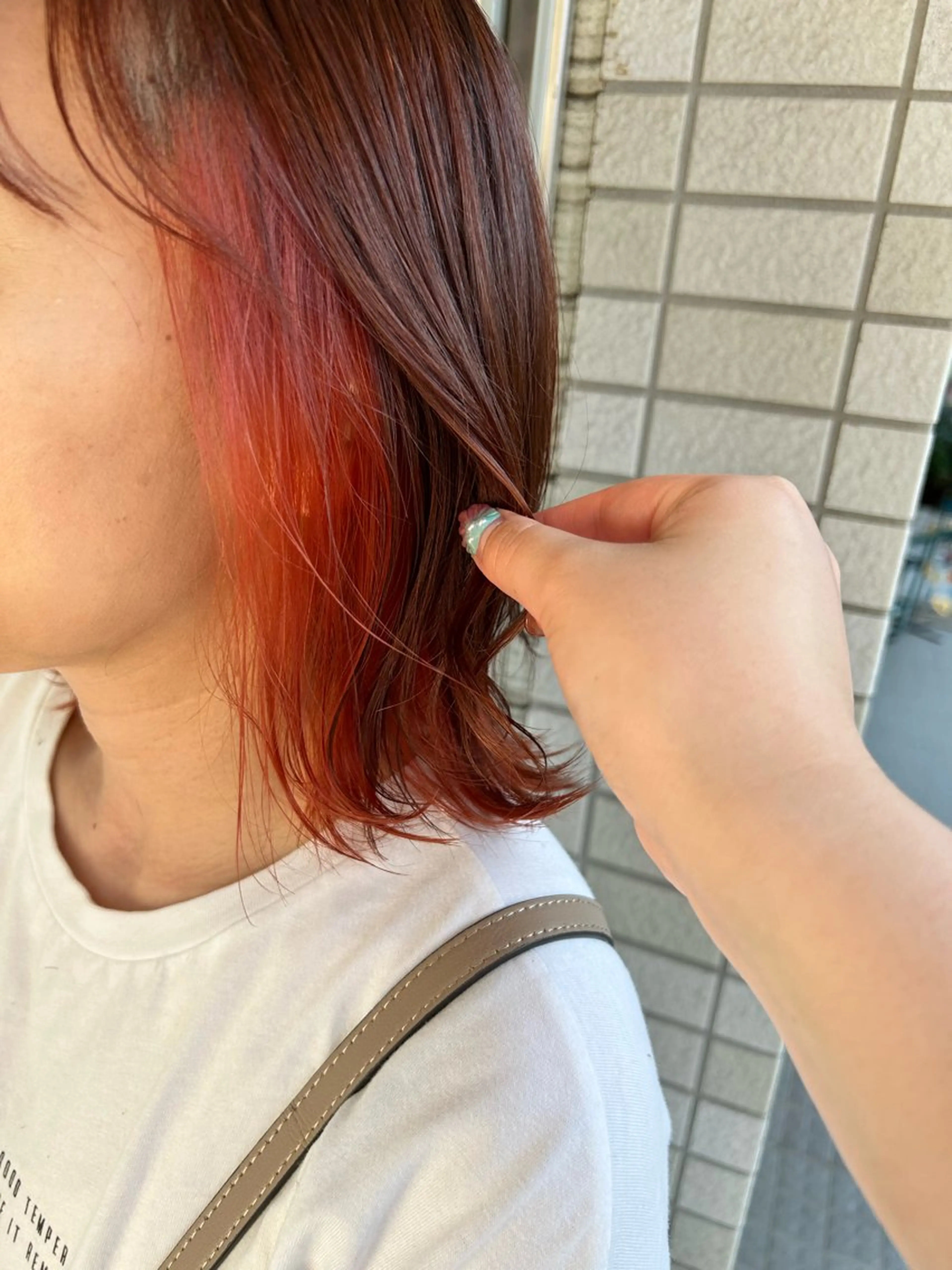 ショート カラー インナーカラー オレンジ カット ヘアカラー トリートメント 大人かわいい💎ツヤ ✧亜美︎✧我孫子のヘアスタイル