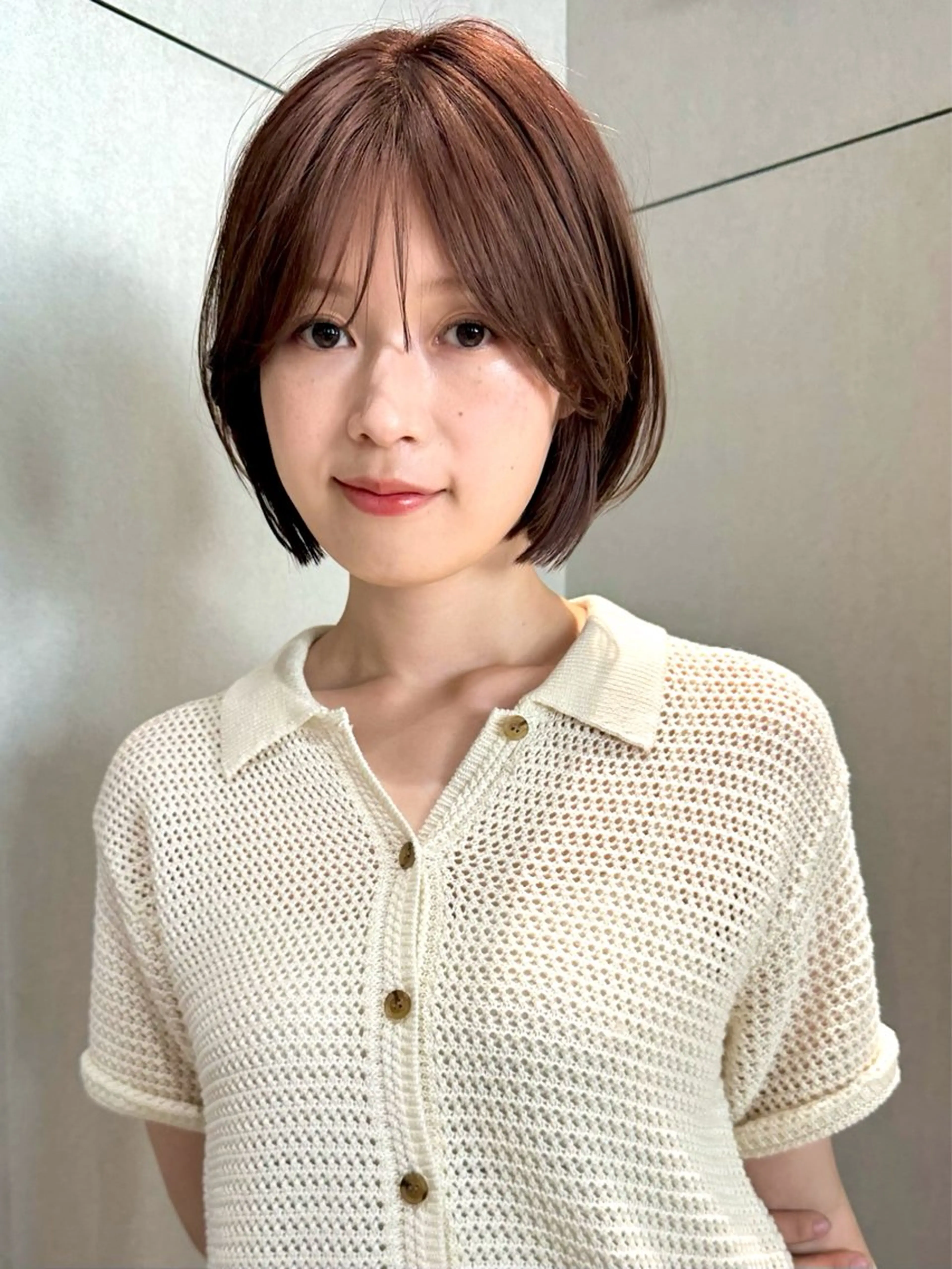 ショート カラー パーマ 🫧小顔×似合わせ× 透明感カラー🫧のヘアスタイル