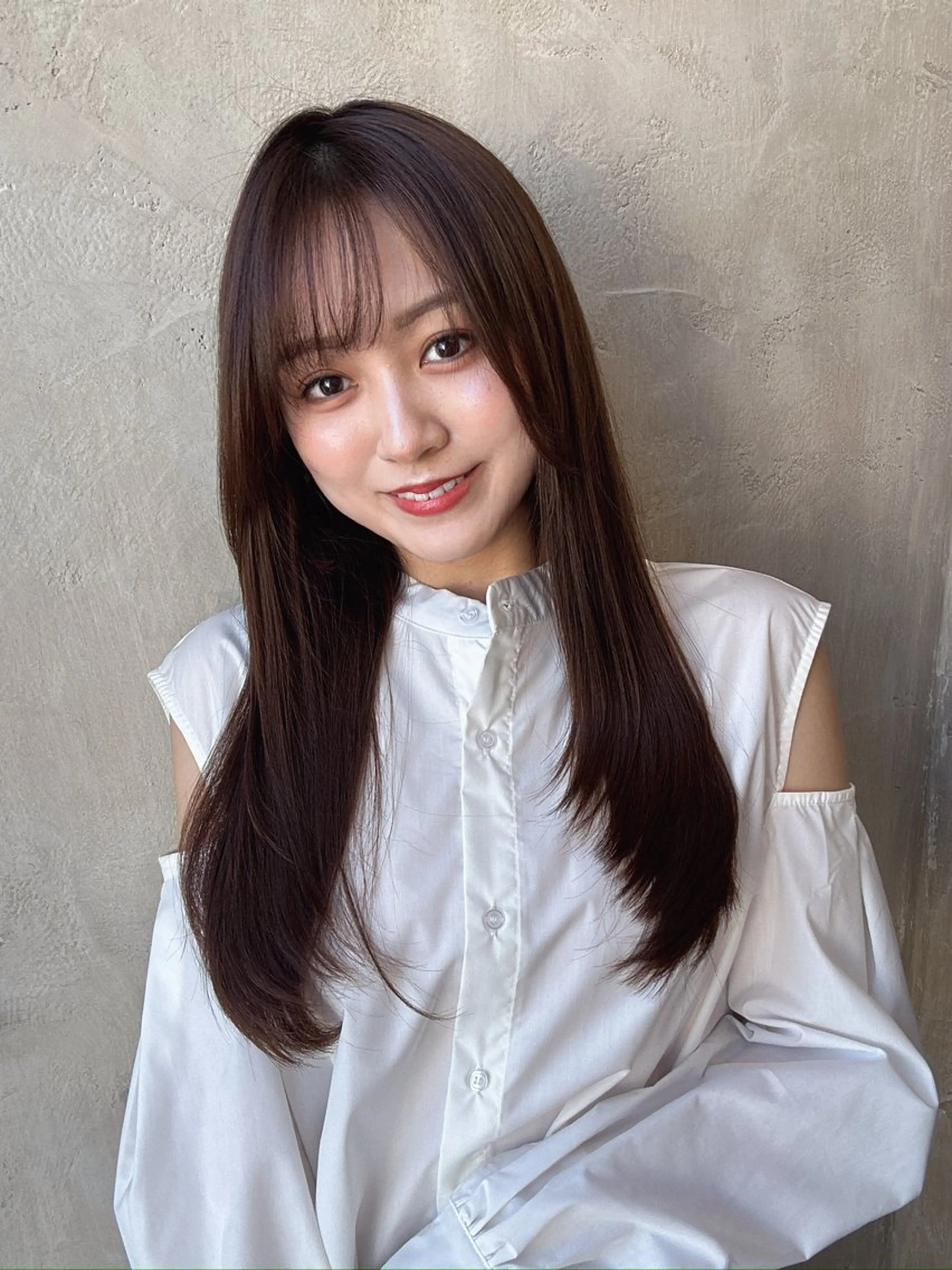 ロング カラー パーマ カット ヘアカラー 縮毛矯正 トリートメント 新宿✨顔周りカット 韓国ヘア/坂本亜裟海のヘアスタイル