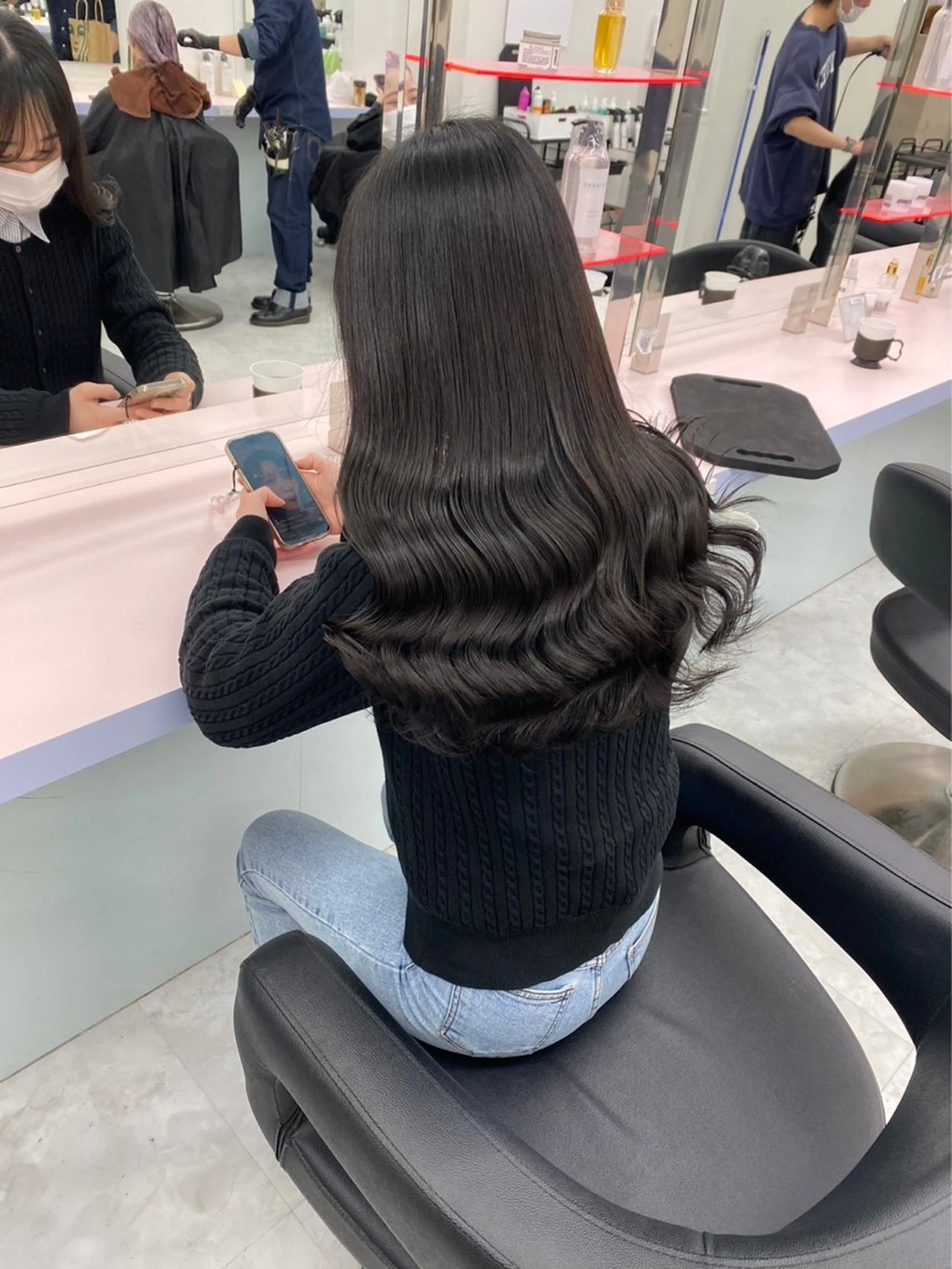 ロング カラー ヘアアレンジ カット ヘアカラー ヘアセット レイヤー×透明感カラ ーHAYATOのヘアスタイル