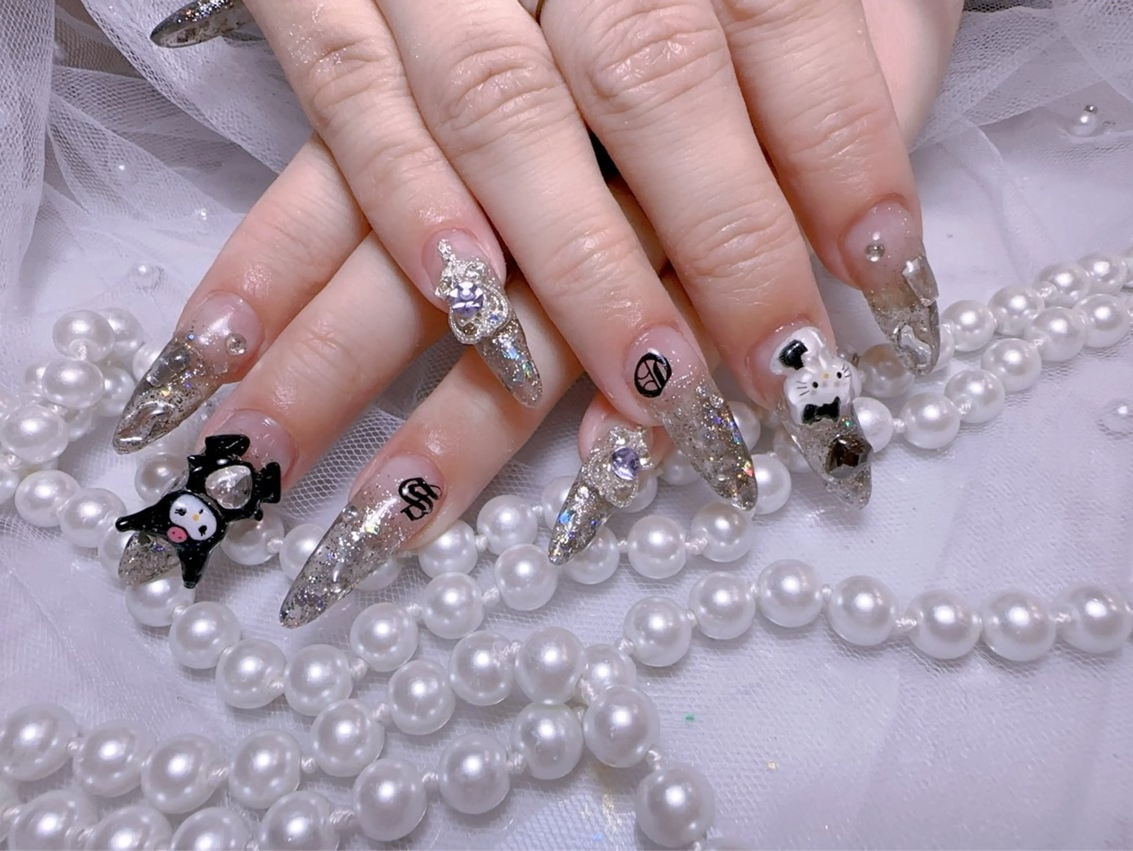 ネイル 長さ出し ラメ(グリッター) ラメグラデーション ネイルチップ ハンドネイル You&Me Miyuのネイルデザイン