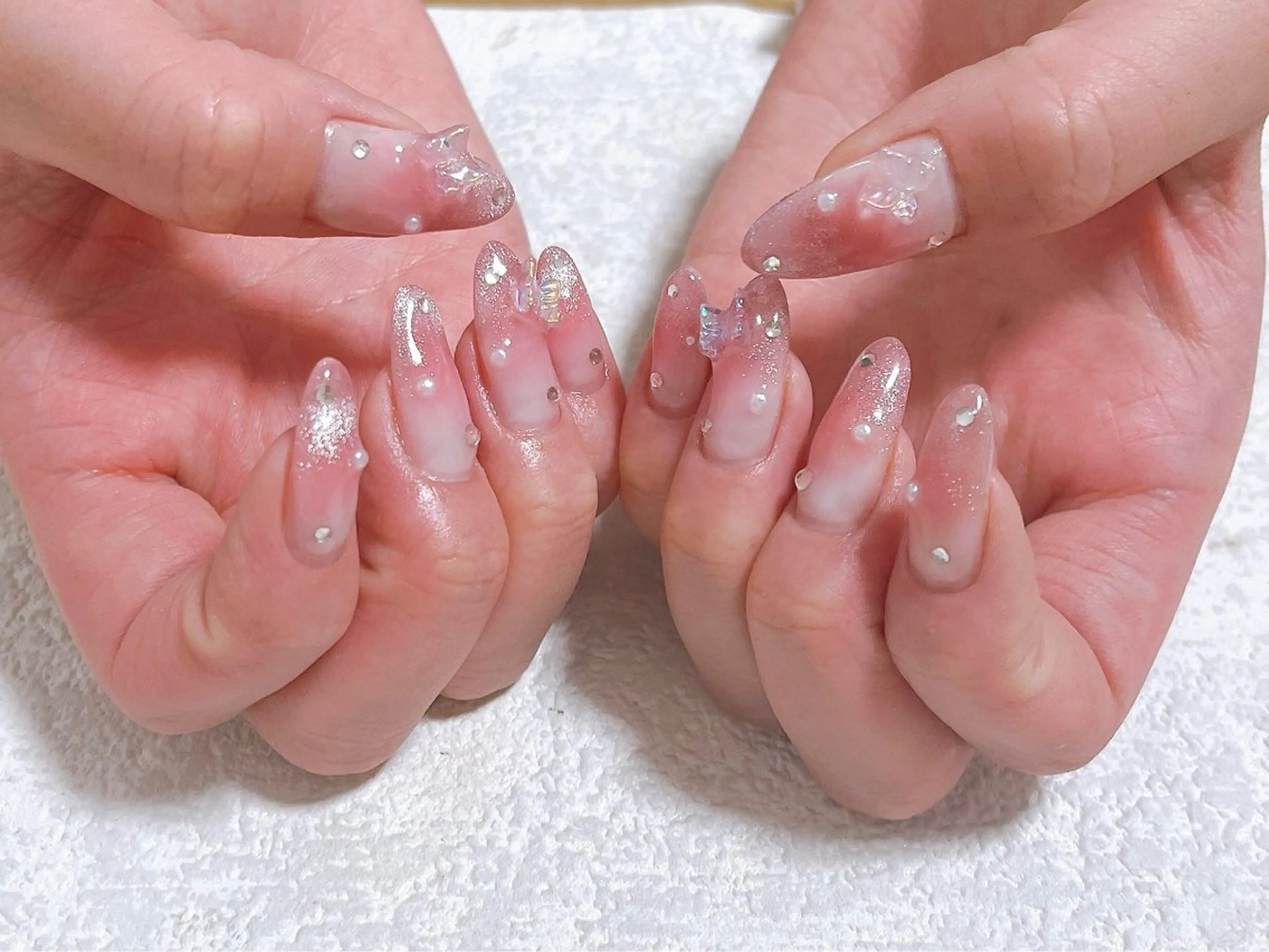 ネイル ジェルネイル グラデーション キラキラネイル メンズネイル パラジェル kiki nail たまプラーザのネイルデザイン