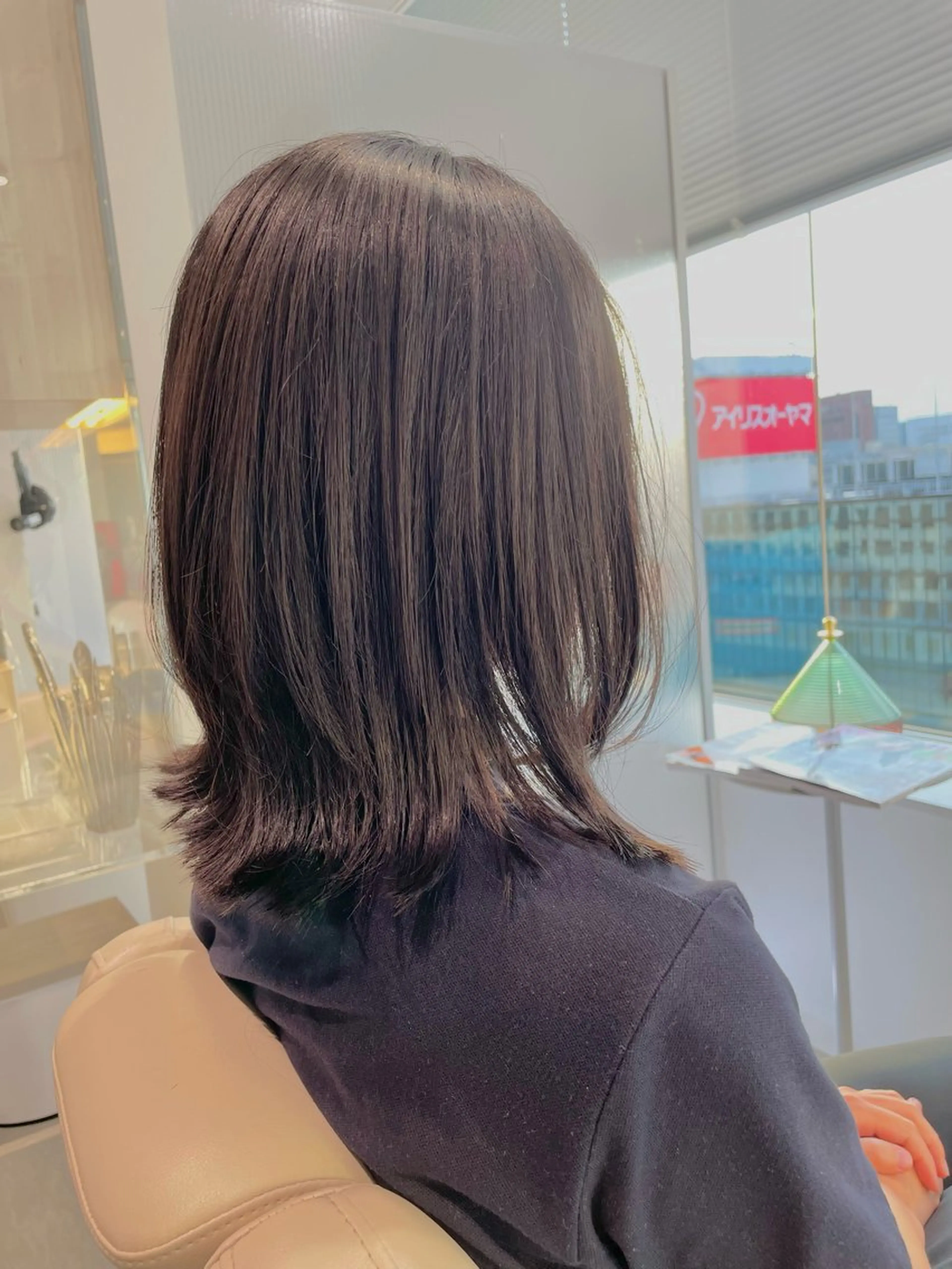 セミロング カラー 長町/酸性ストレート /曲がる縮毛矯正のヘアスタイル