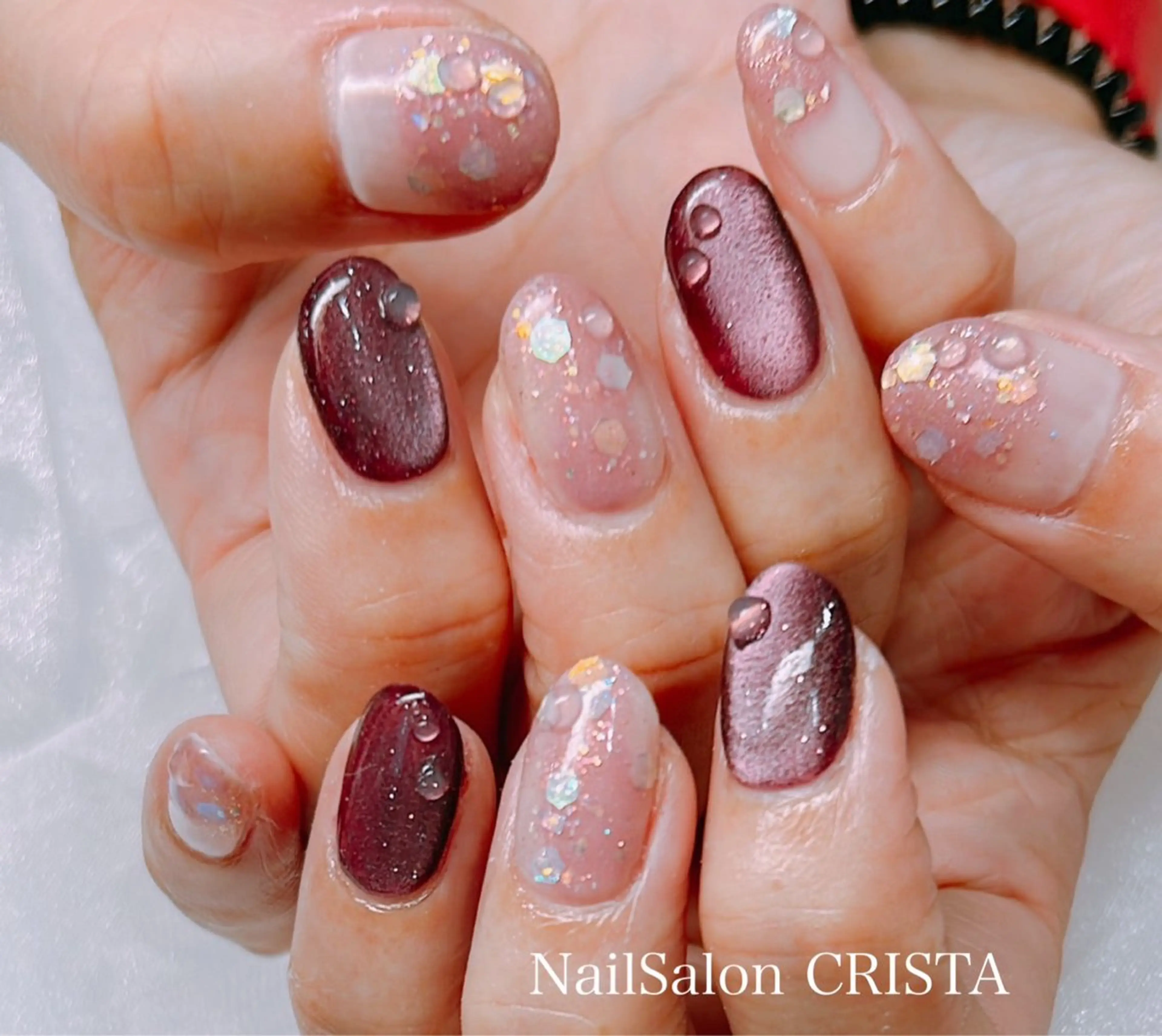 ネイル フットネイル ジェルネイル マグネットネイル オフィスネイル ワンカラーネイル NAILSALON CRISTA所属・🤍CRISTA yui🤍のネイルデザイン