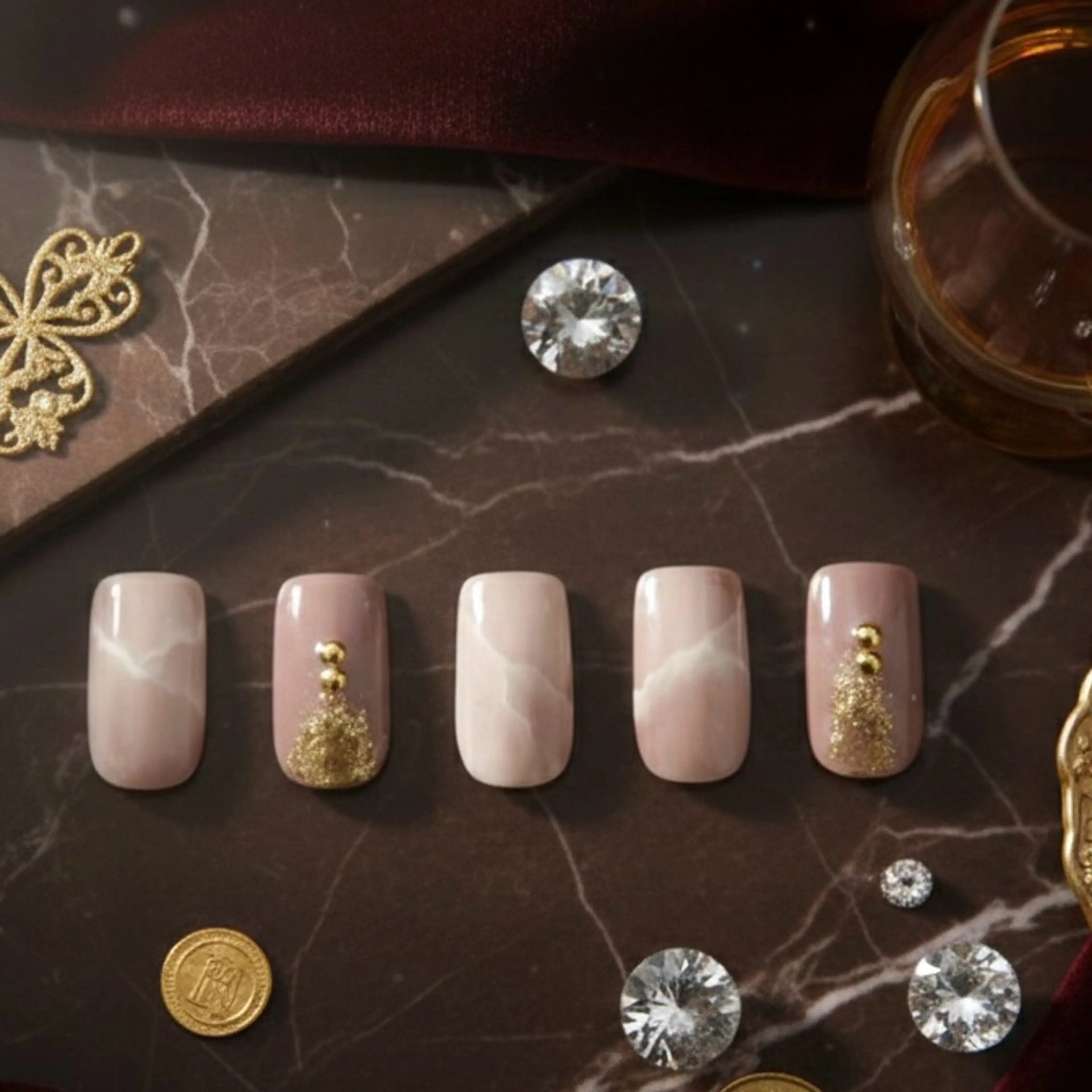 ネイル 大理石ネイル(マーブル) ハンドネイル Souriant Hitomiのネイルデザイン