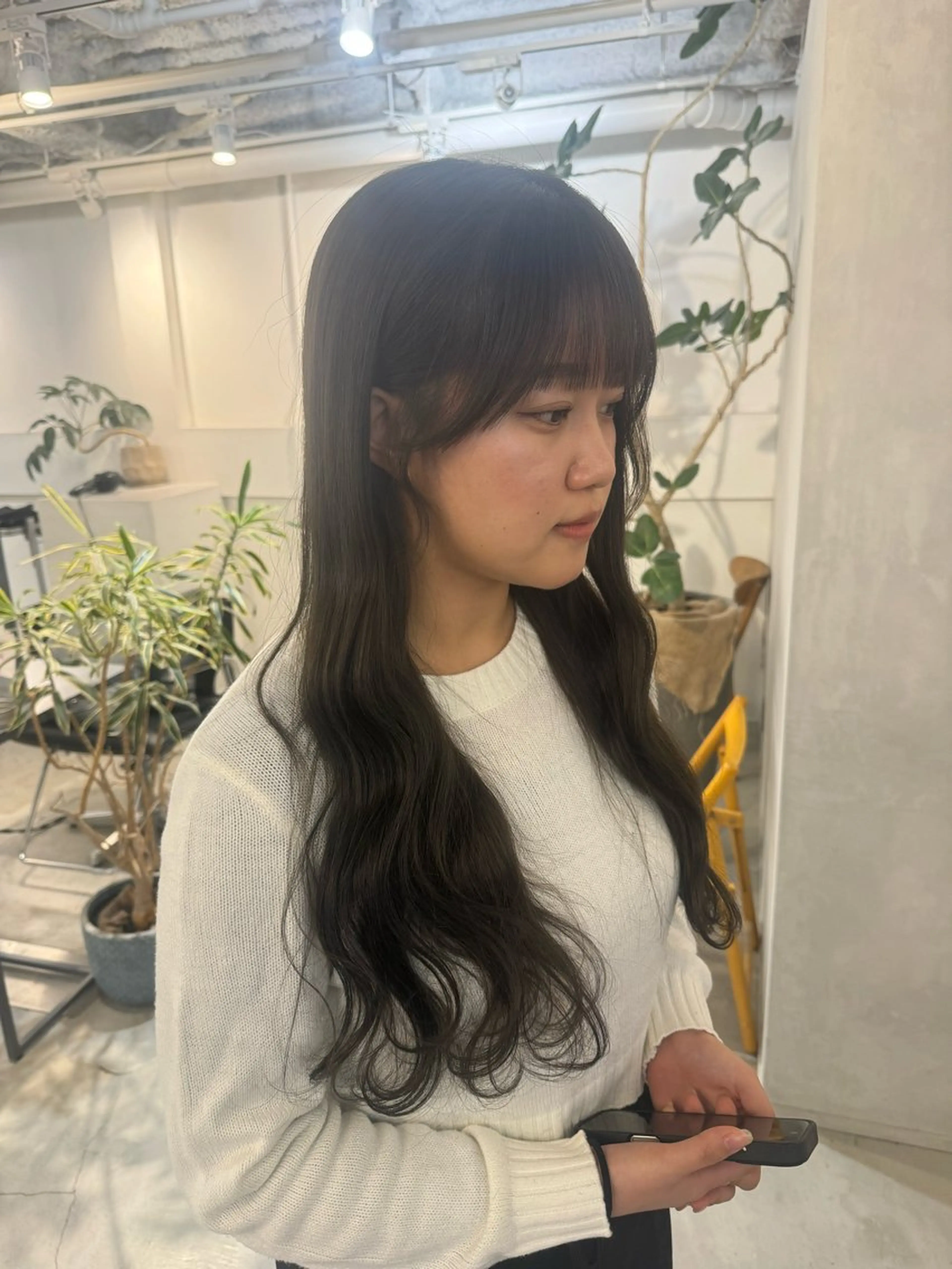 セミロング ヘアアレンジ カット ヘアカラー トリートメント 顔周りcut・ご相談 ＝新宿しずく🇰🇷のヘアスタイル