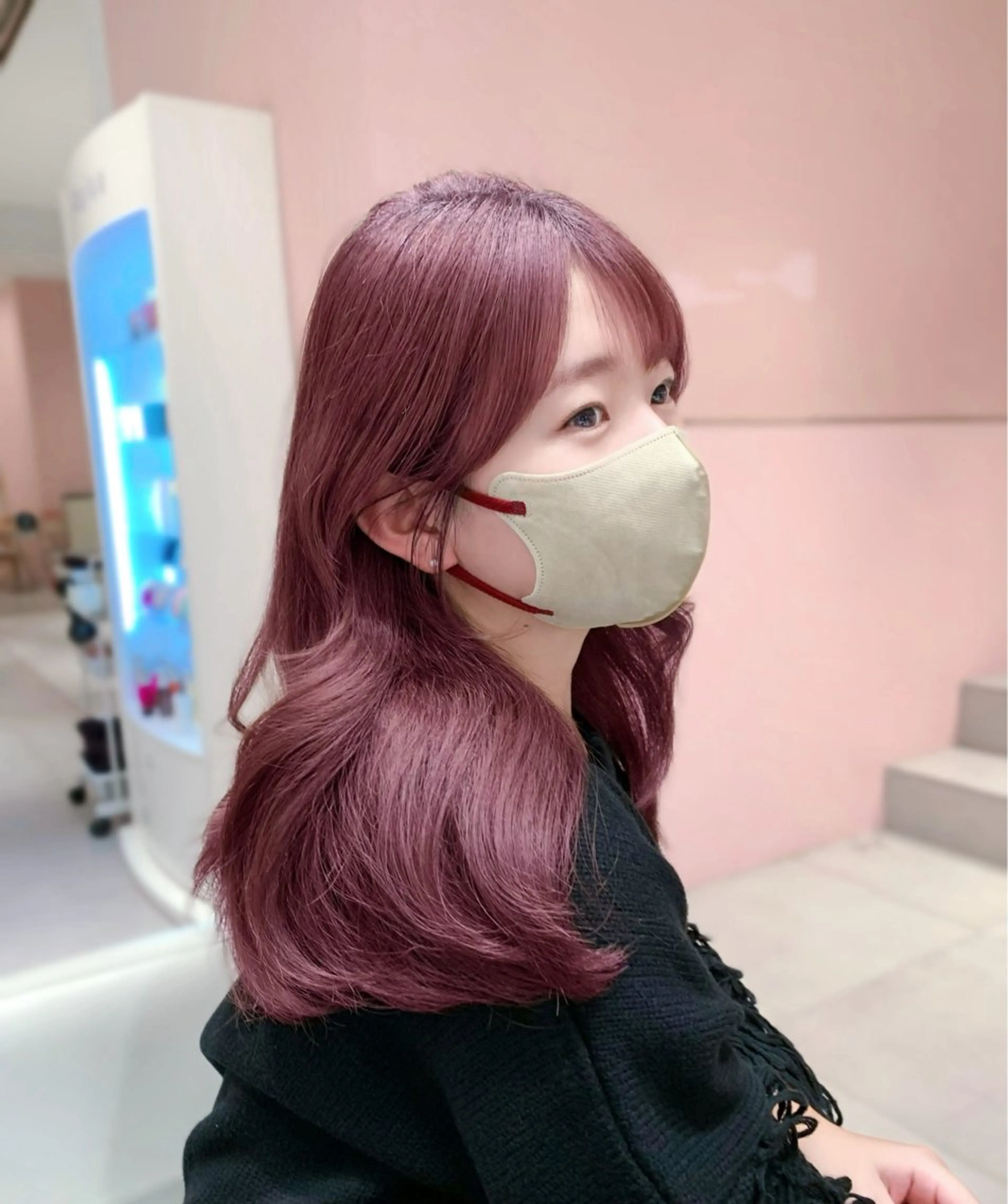 ミディアム カラー カット ヘアカラー トリートメント ヘッドスパ ヘアセット 韓国ヘア/レイヤー/ 顔まわり/りょーとのヘアスタイル