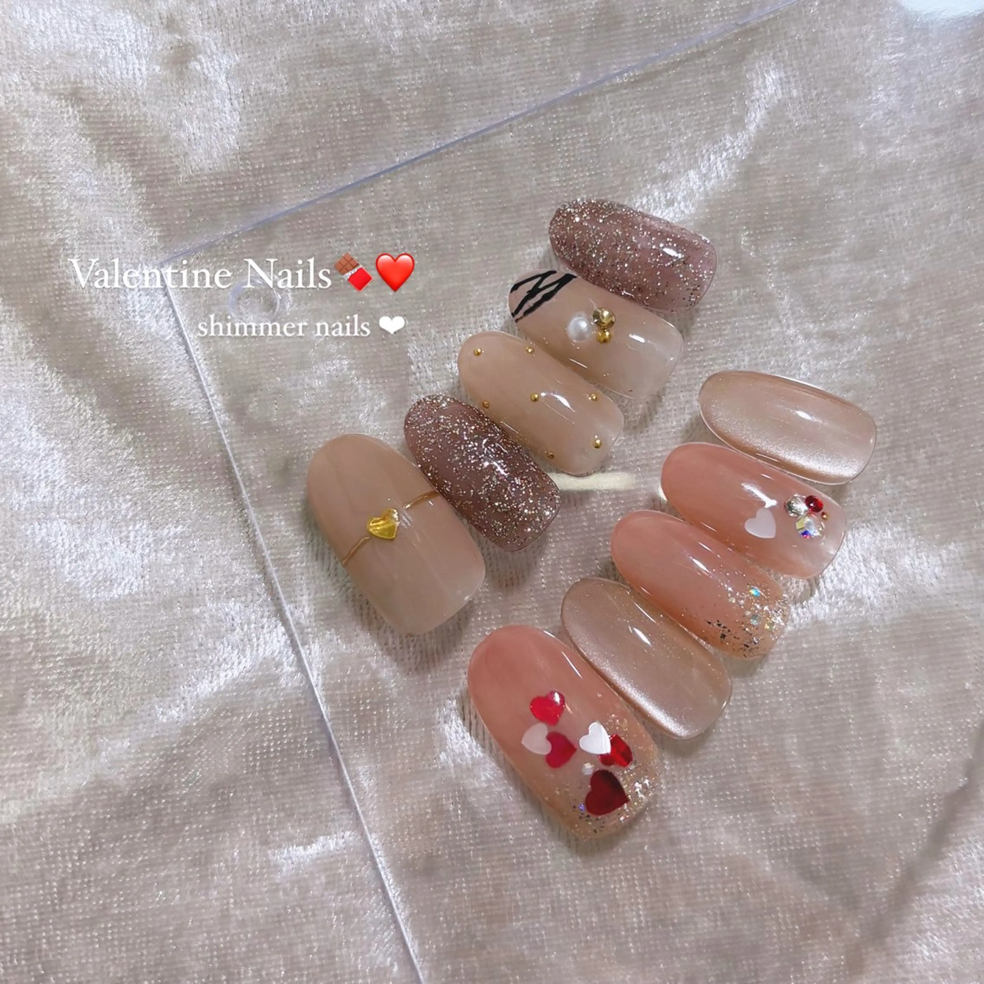 ネイル バレンタイン shimmer nailsのネイルデザイン
