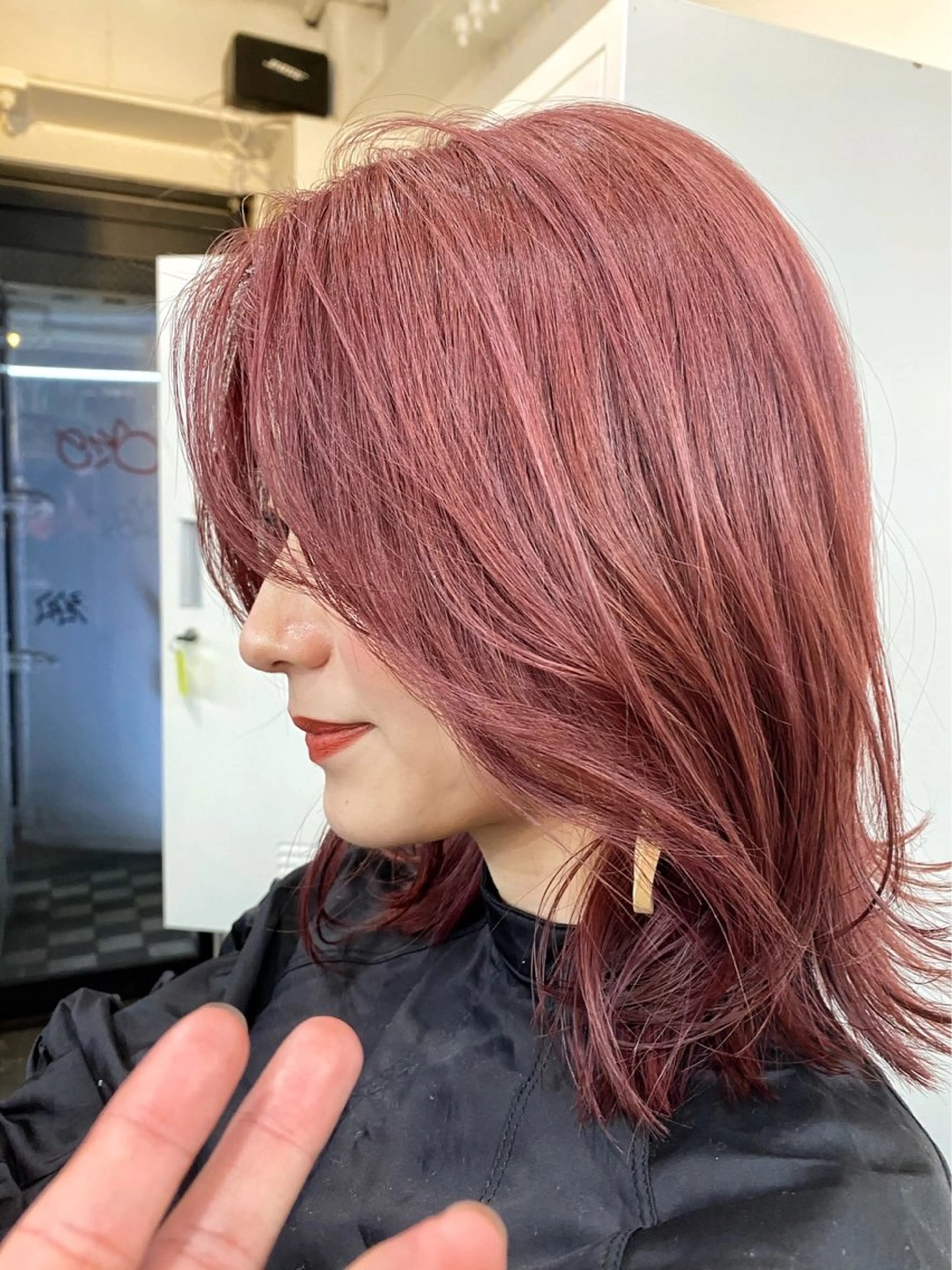 セミロング ハイライト 髪質改善 韓国風ヘア レイヤーカット 縮毛矯正 似合わせカット //金子 聖汰のヘアスタイル