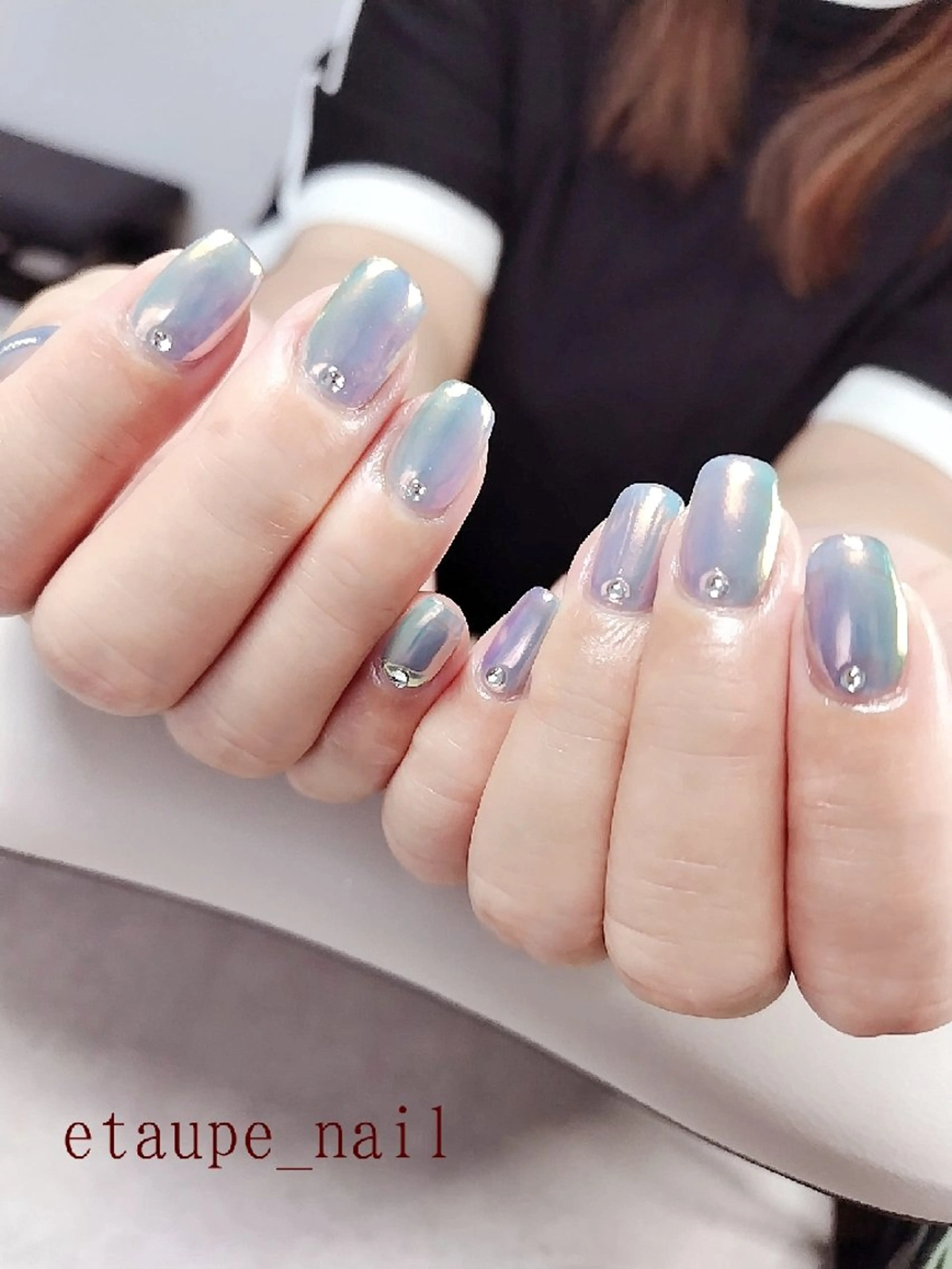 ネイル ジェルネイル グリーン マグネットネイル ニュアンスネイル ハンドネイル etaupe nail所属・向原自宅サロン ★エトープネイルのネイルデザイン