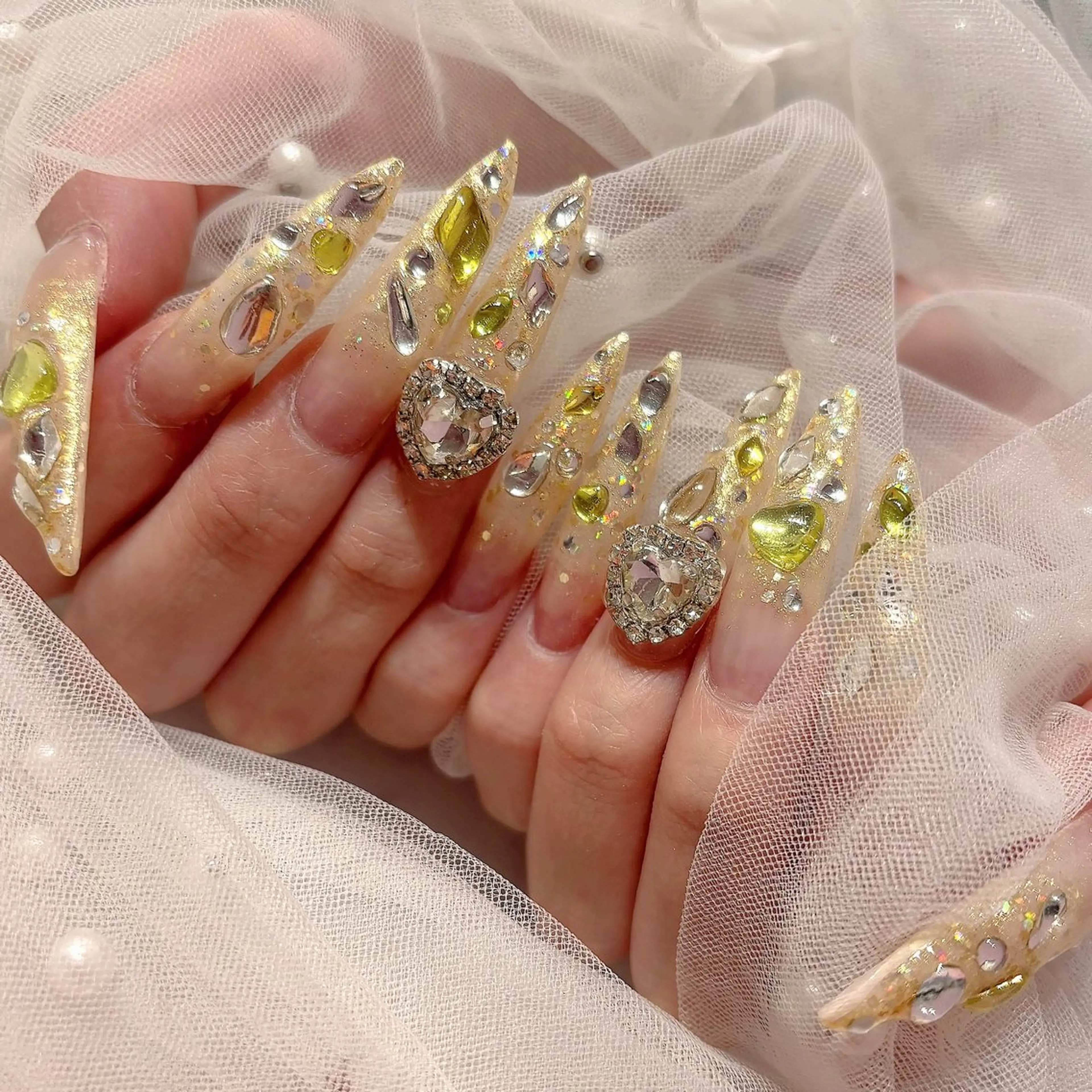 ネイル ロングネイル ハンドネイル あ きのネイルデザイン