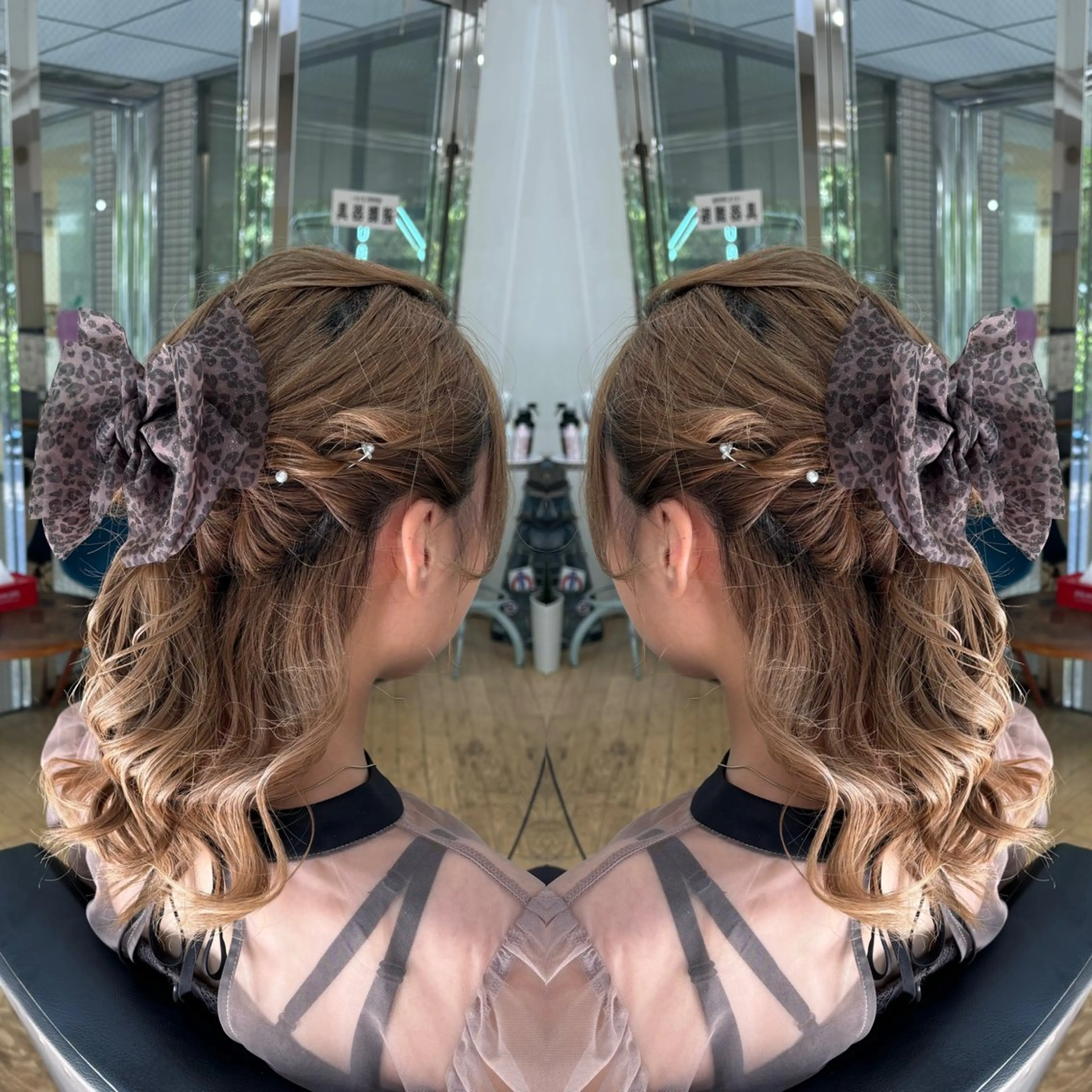 ミディアム ヘアアレンジ ☻モエカ/ハイトーン アレンジ☻のヘアスタイル