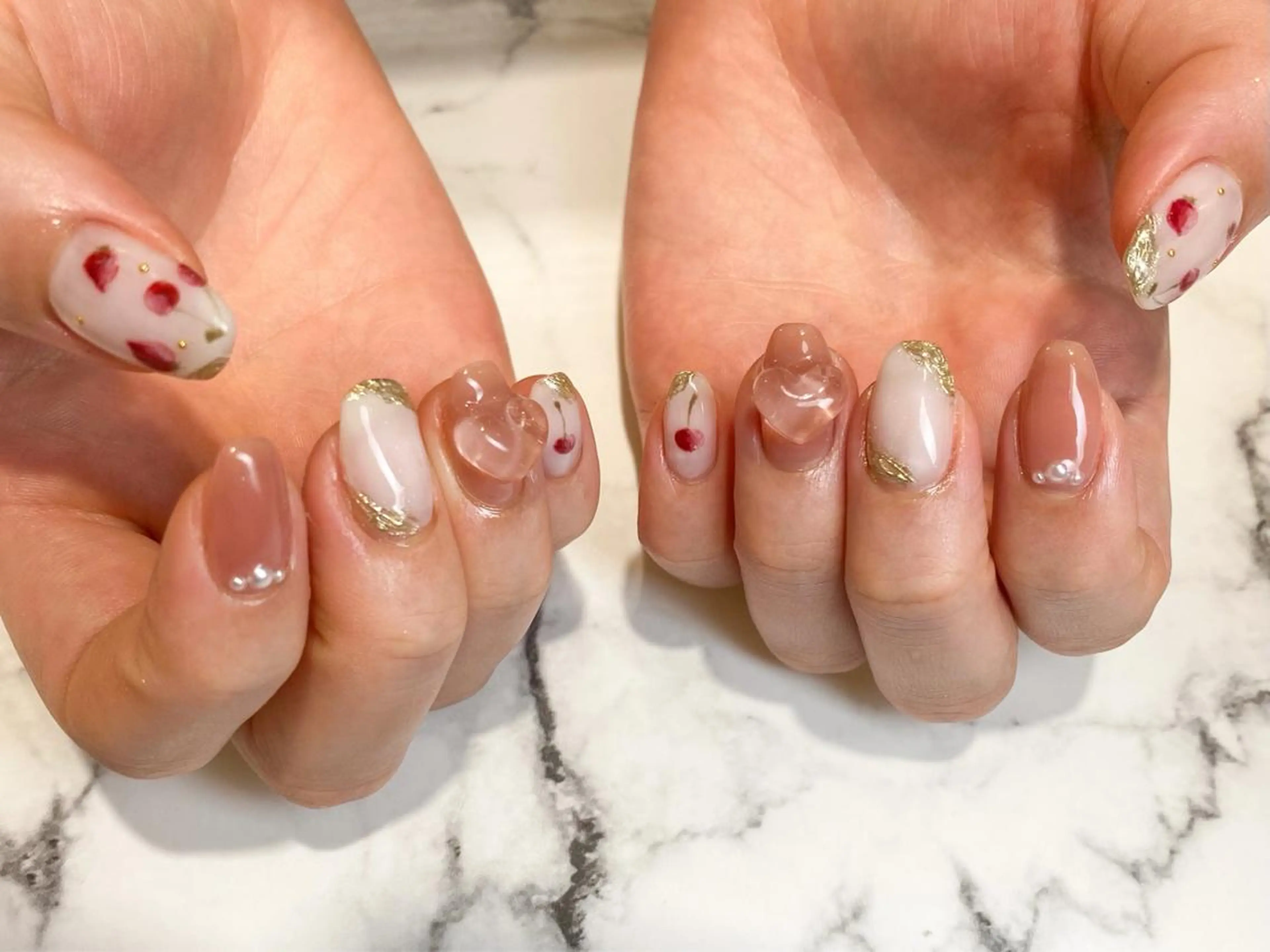 ネイル クリアネイル ハート ハンドネイル タカハシ ☆パラジェルのネイルデザイン