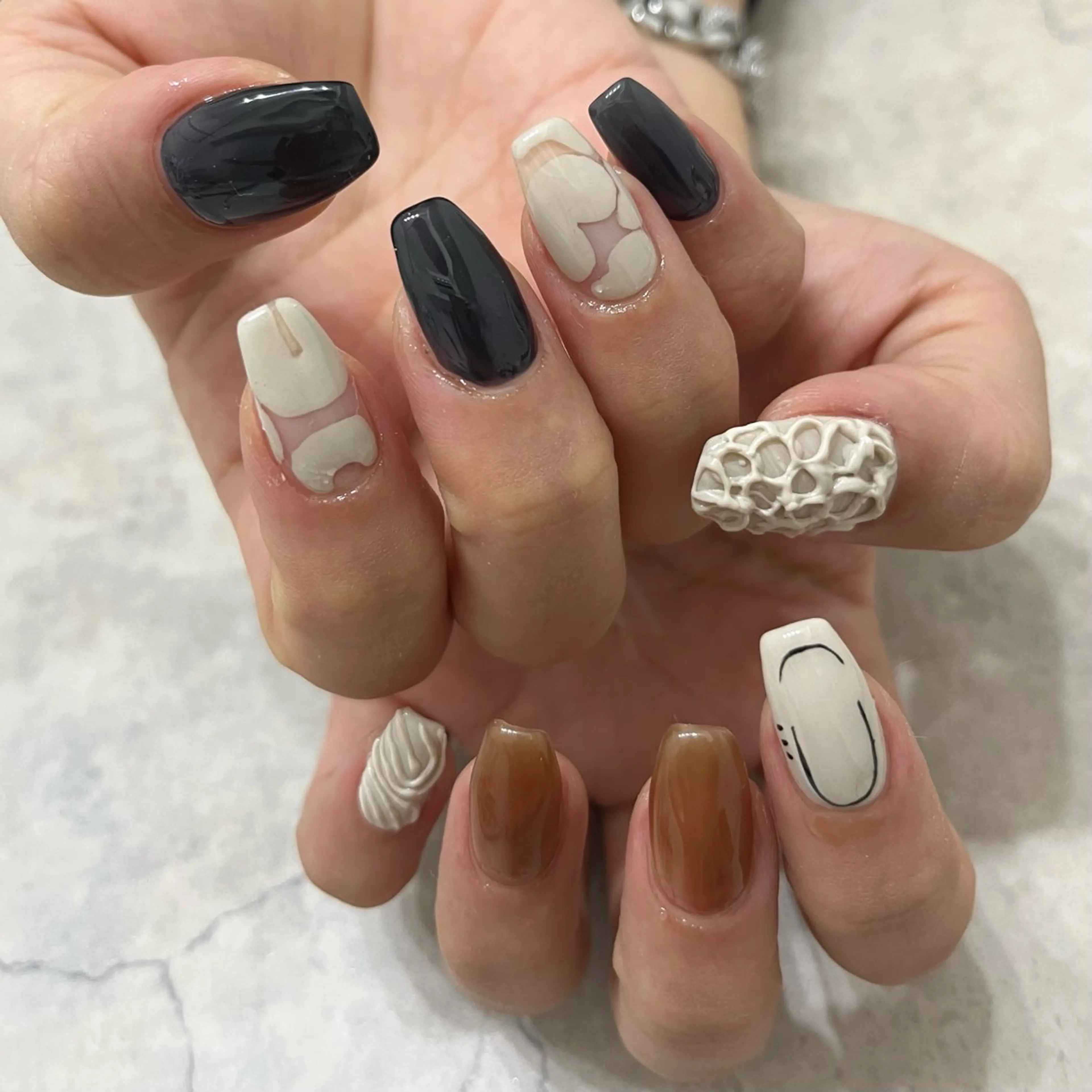 ネイル グリーン 持ち込み ハンドネイル nail salon O (en)所属・vegh. nail／阿波座のネイルデザイン