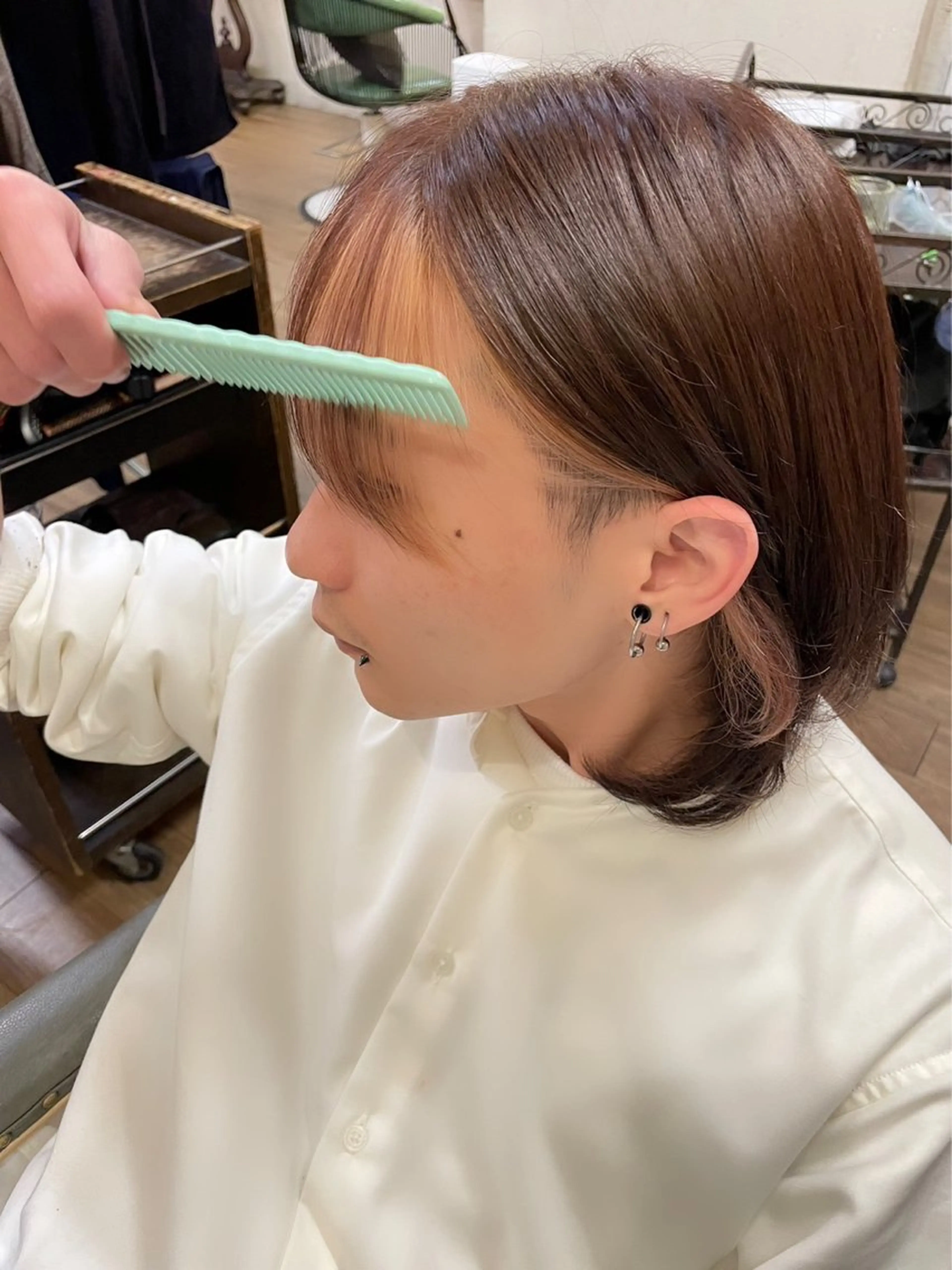 ミディアム カラー パーマ メンズ ミストバング  フェイスフレーミング ヘアカラー トリートメント veretta .所属・✒️ハイトーン/ メンズ特化　Rikuのヘアスタイル