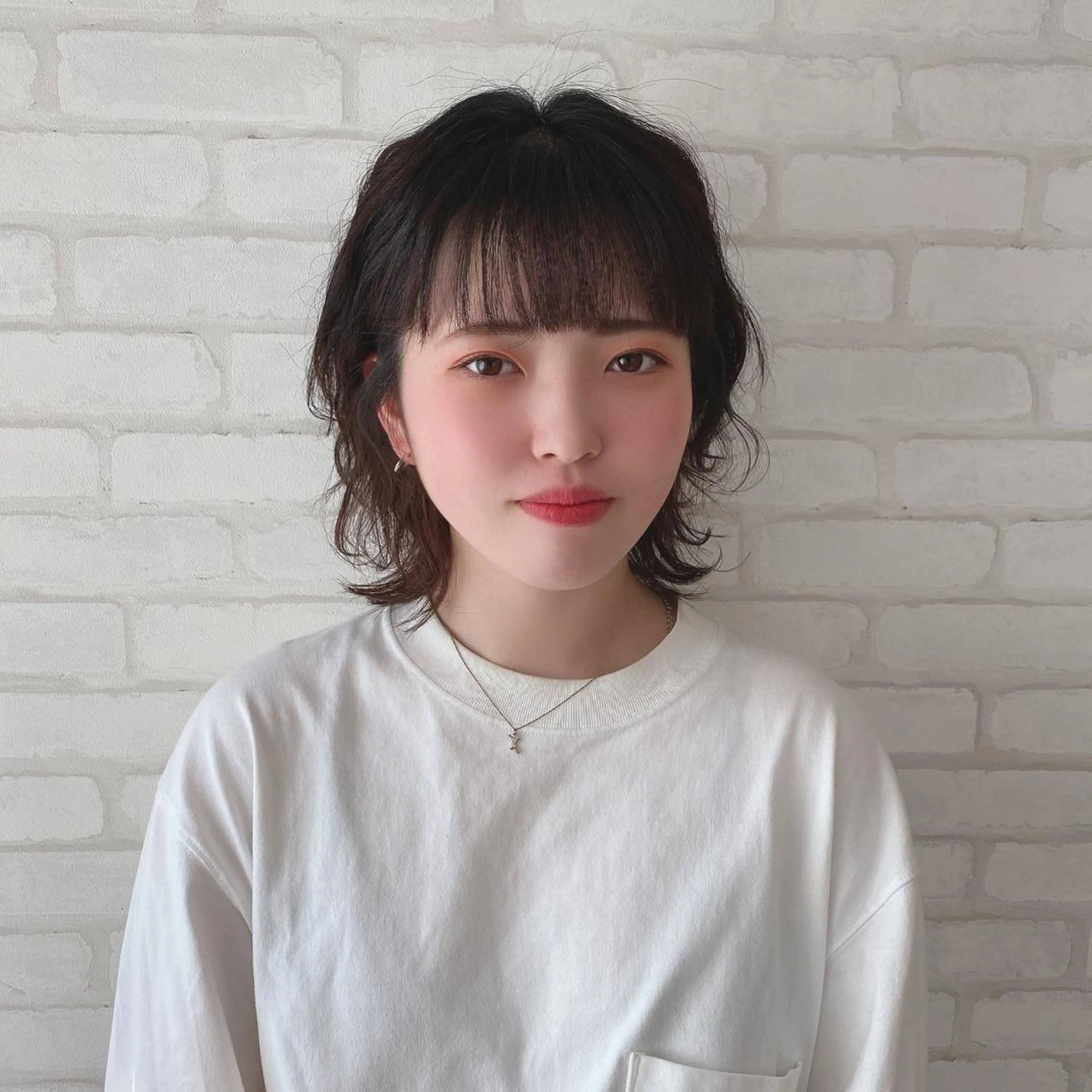 ミディアム ミディアムパーマ ウルフカット abilita AZUSAのヘアスタイル