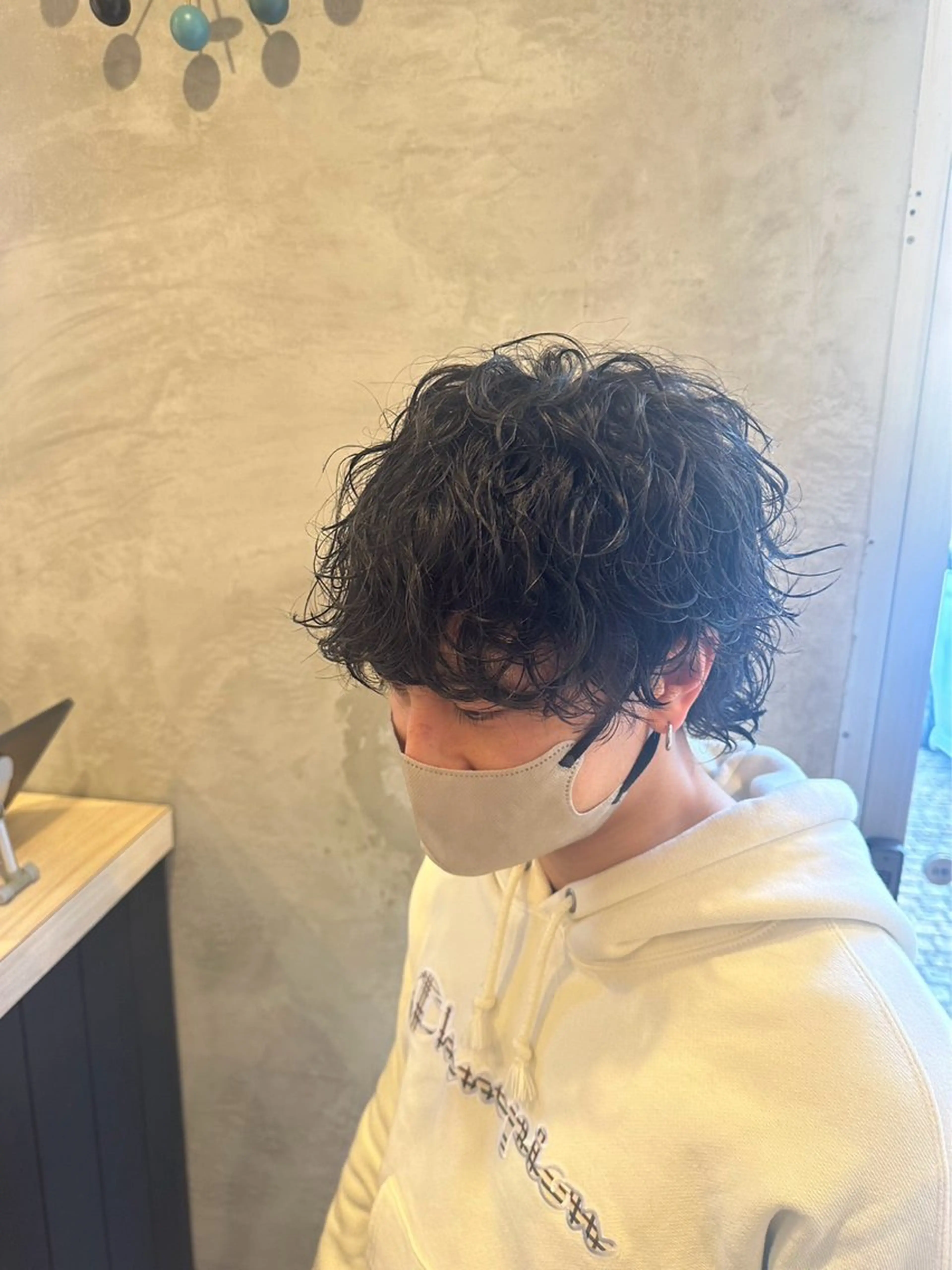 ミディアム 柏/シャドウパーマ/ ナチュラル/颯寿のヘアスタイル