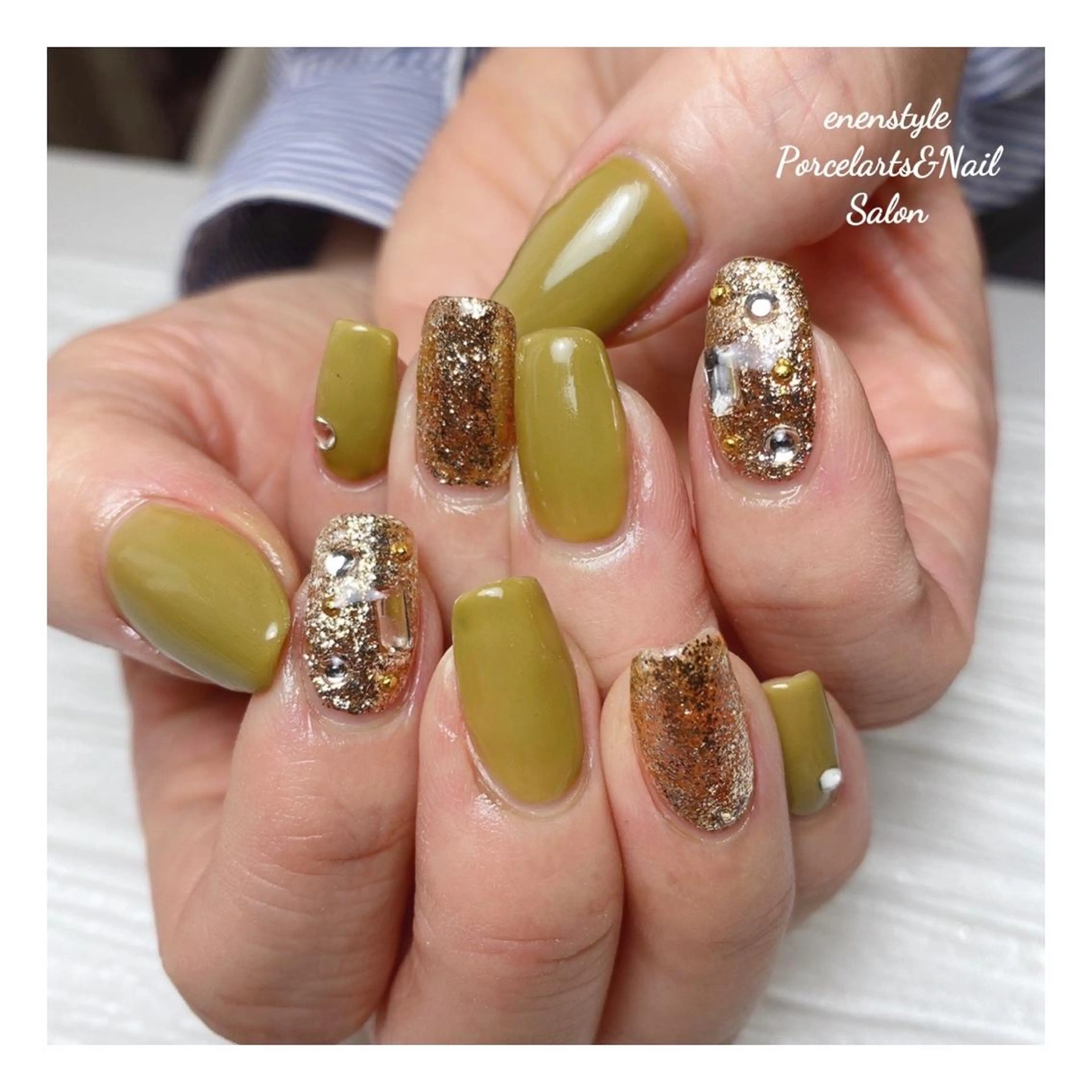 ミディアム ネイル ハンドネイル 👑enen style👑のネイルデザイン