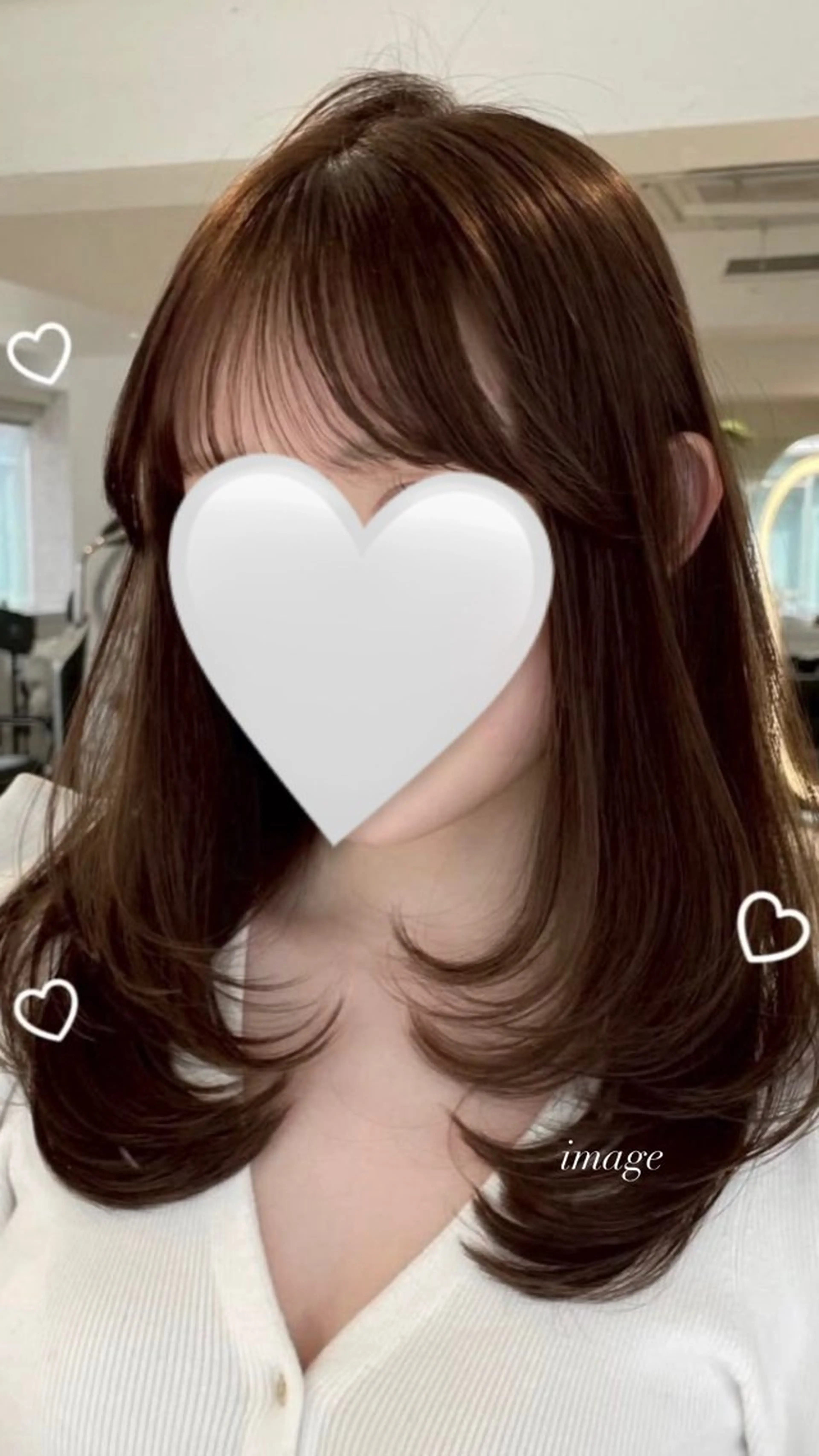 セミロング 顔まわりレイヤー 顔周りカット レイヤーカット カット ワンホン韓国風レイヤ ー/表参道/みづきのヘアスタイル