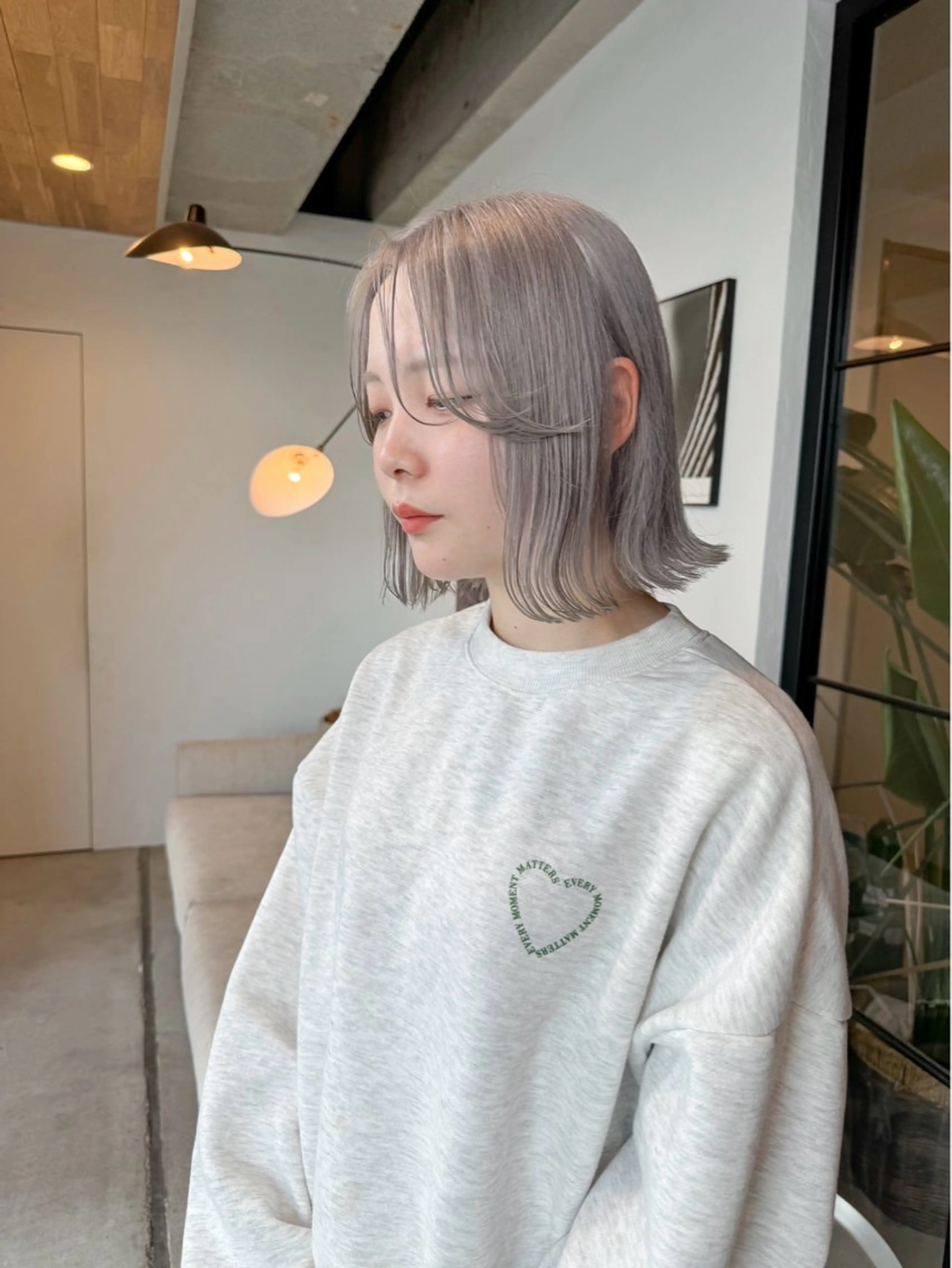 ミディアム カット ヘアカラー トリートメント ベージュカラー/新潟 カラー特化/落合優吾のヘアスタイル