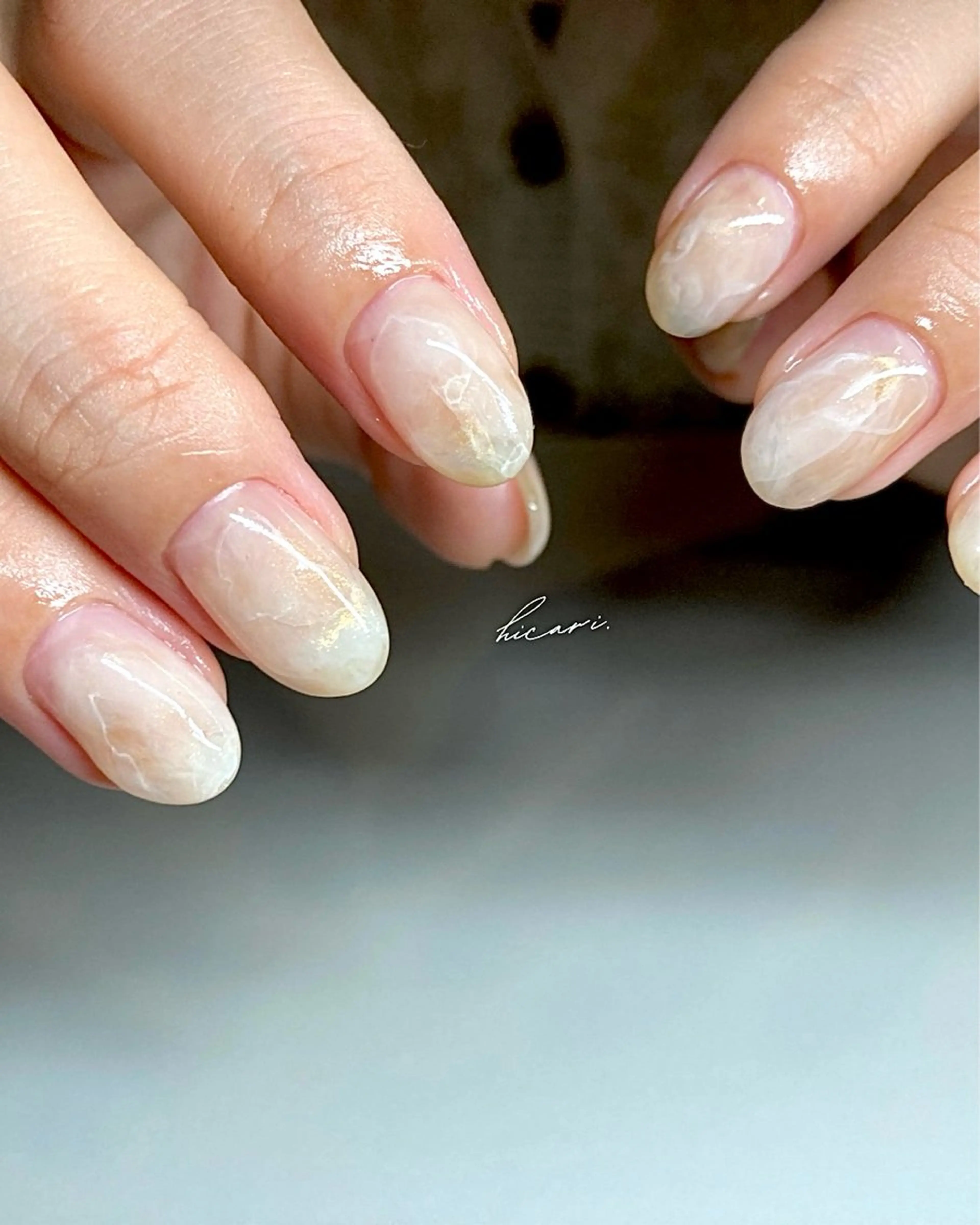 キッズ ネイル カジュアル ジェルネイル グラデーション マグネットネイル ミラーネイル ハンドネイル illum hicariのネイルデザイン