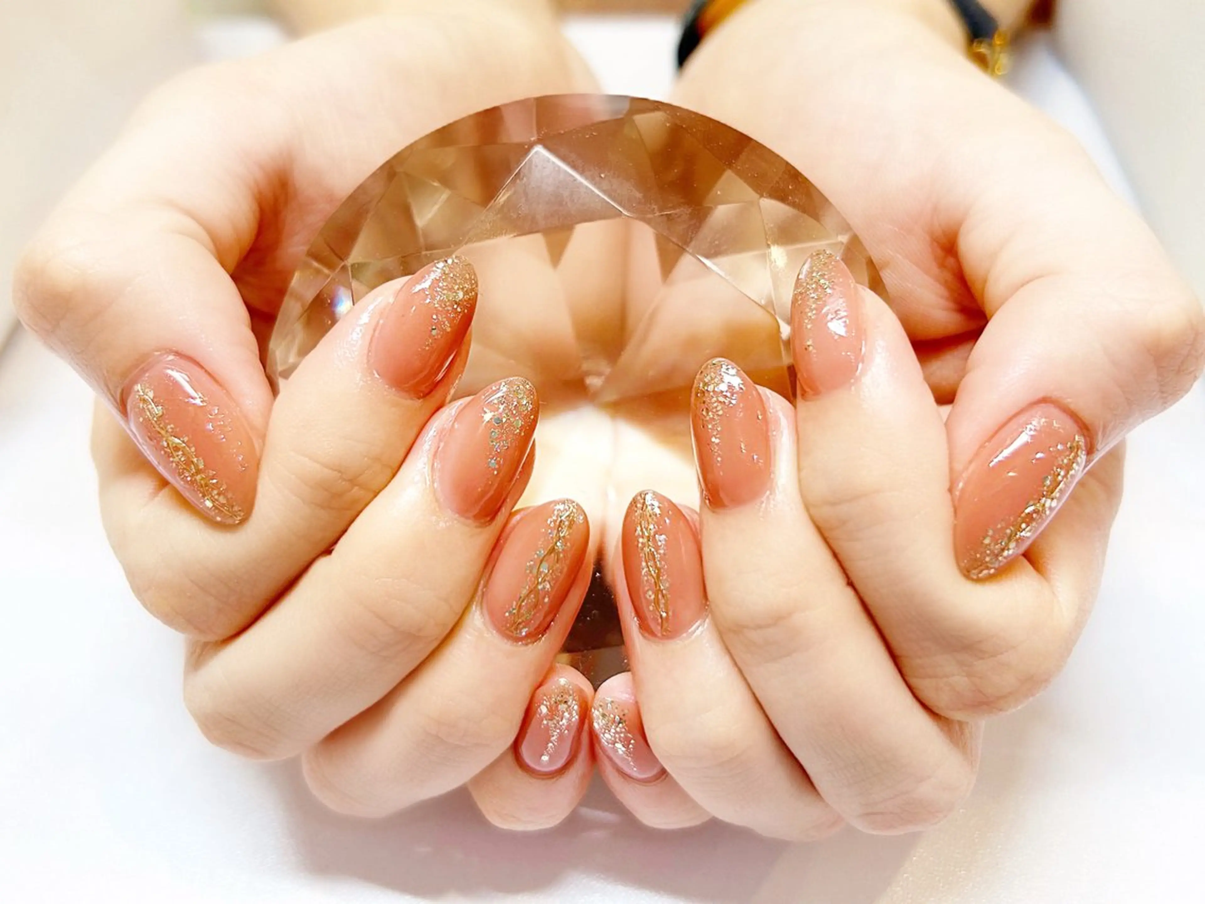 ネイル ラメ(グリッター) オフィスネイル シンプルネイル 春ネイル private salon Reiのネイルデザイン